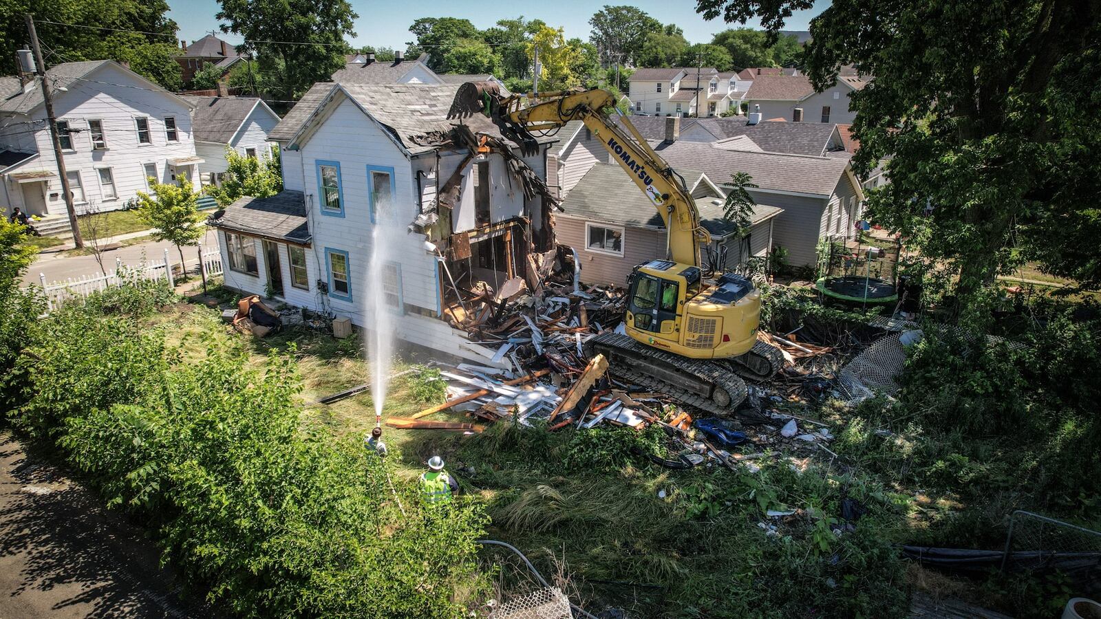 The nuisance property on Chapel St. was demolished on Tuesday June 21. The city is preparing to spend more than $33 million of its federal rescue funds on blight demolition and new housing and home rehab and repairs. JIM NOELKER/STAFF