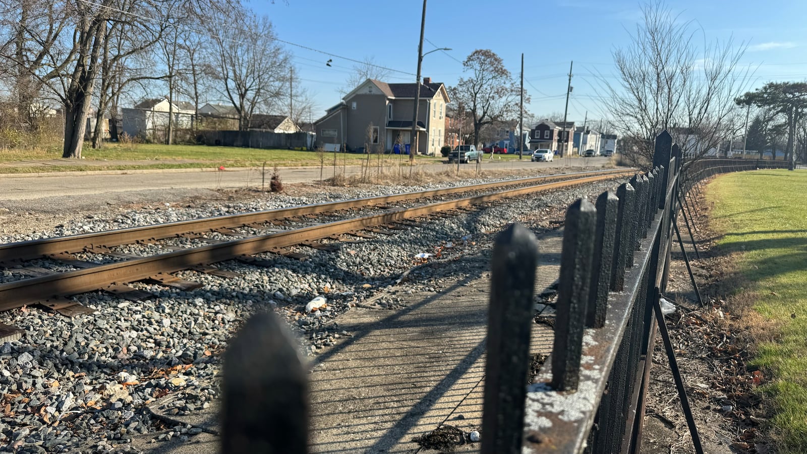 Two of the four Amtrak lines to be studied in Ohio run through Hamilton. Pictured is Sycamore Street between Third and Fourth streets in Hamilton for a potential stop on could be part of the Cardinal line heading west toward Indianapolis and Chicago. MICHAEL D. PITMAN/FILE