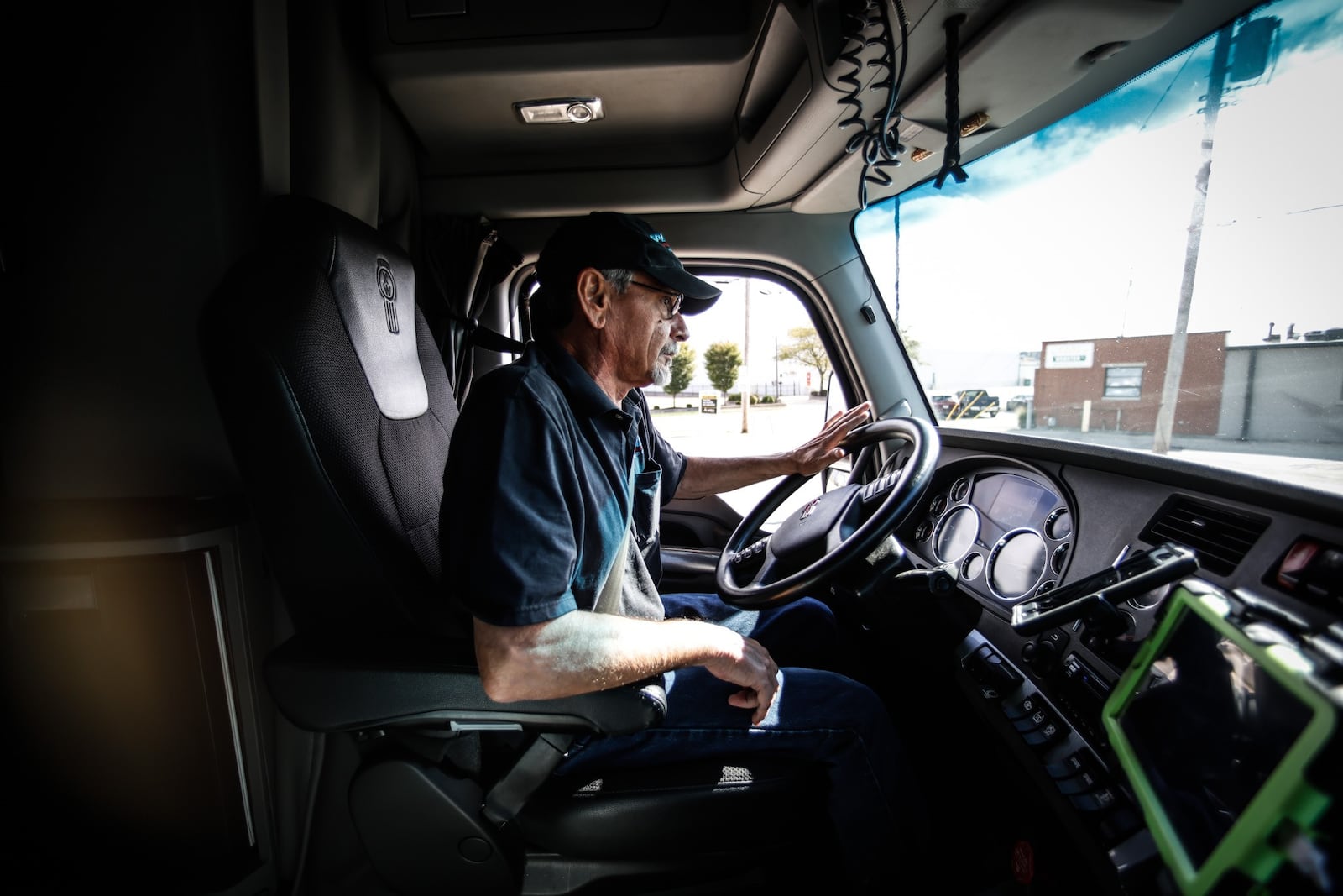 Larry Lloyd has been a truck driver for 37 years and now drives for Spears Expediting. Lloyd said he likes the freedom of trucking but doesn't like the traffic. "It's gotten bad over the years," Lloyd said. JIM NOELKER/STAFF