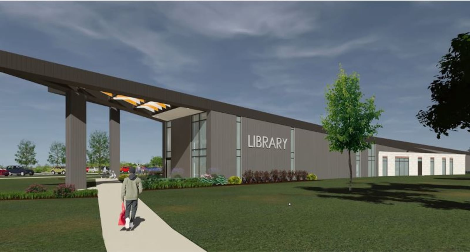 Rendering of new west branch library in West Dayton / CONTRIBUTED