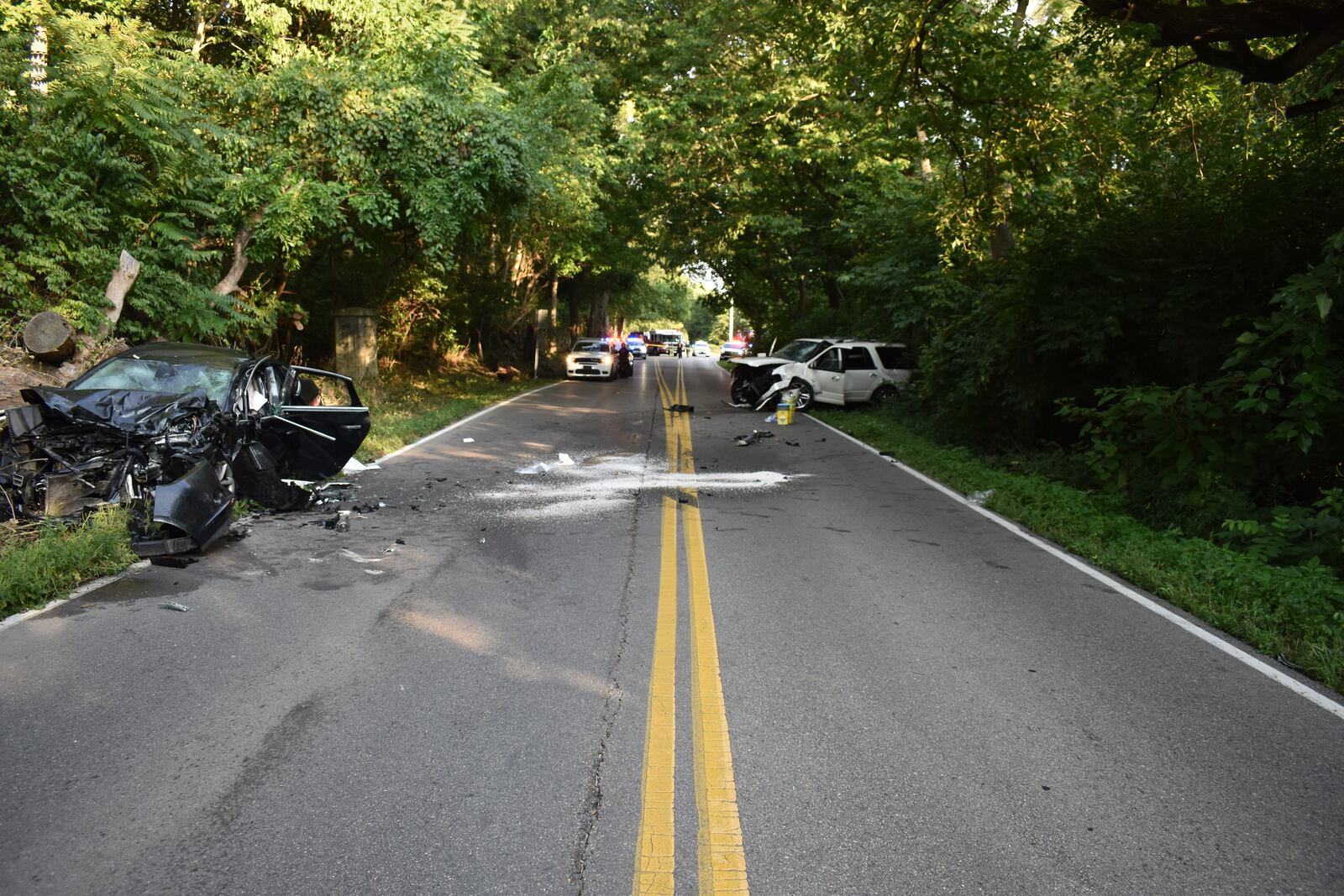 A woman was killed in a crash at the Frederick Pike and Rivers Edge Boulevard intersection on Sunday, Aug. 25, 2024, in Dayton. Four people, including three children ages 10 and younger, had serious but non-life-threatening injuries in the crash. Photo courtesy Dayton Police Department.