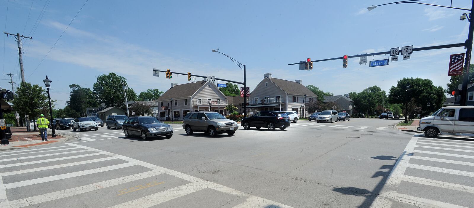 A proposed entertainment district in Centerville includes about 11 blocks around the intersection of Ohio 48, or Main Street, and Franklin Street. MARSHALL GORBY/STAFF