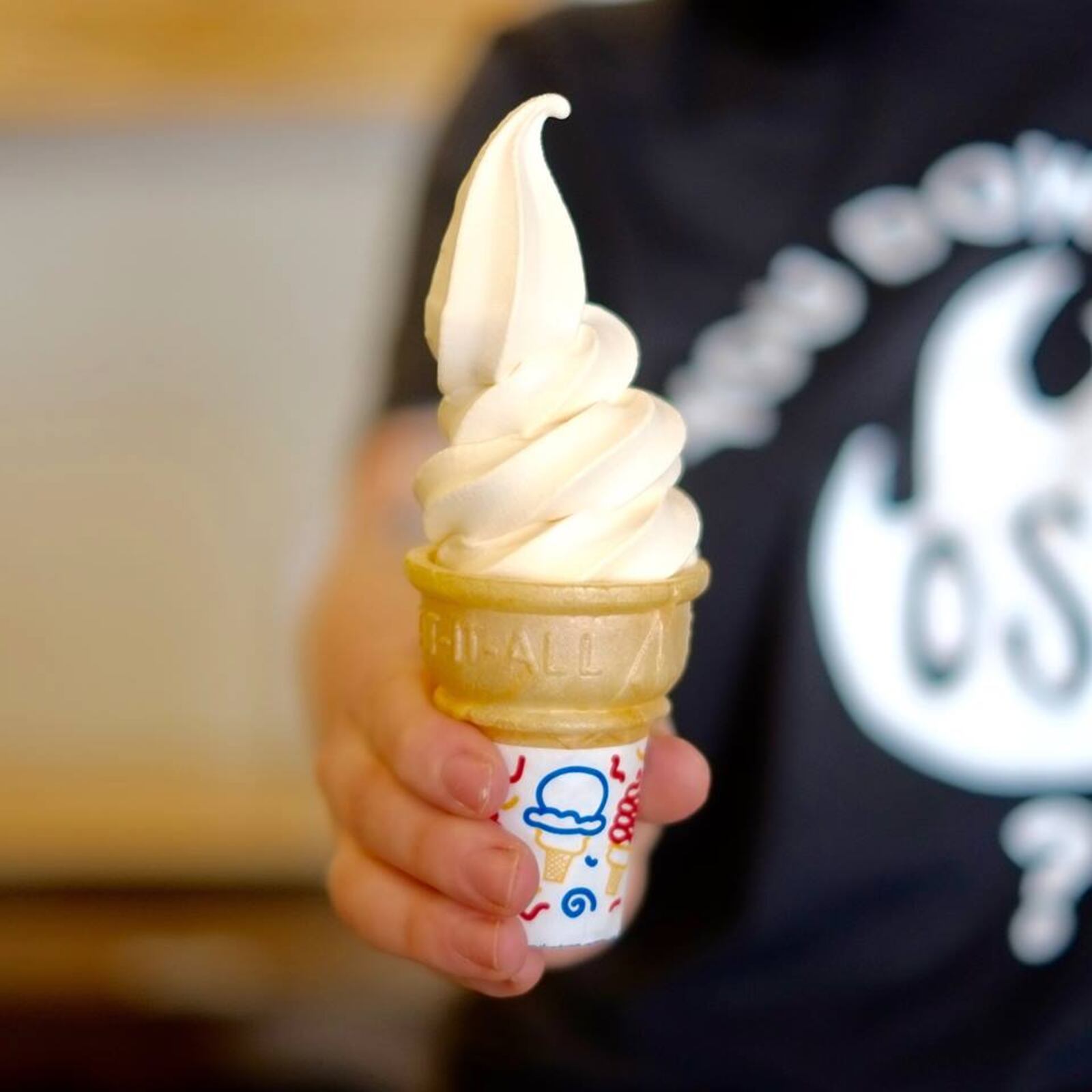 Old Scratch Pizza offers soft-serve ice cream cones at no charge, but instead asks for a small donation. It then contributes 100 percent of those donations to a local non-profit organization each month. Photo from Old Scratch Pizza Facebook page