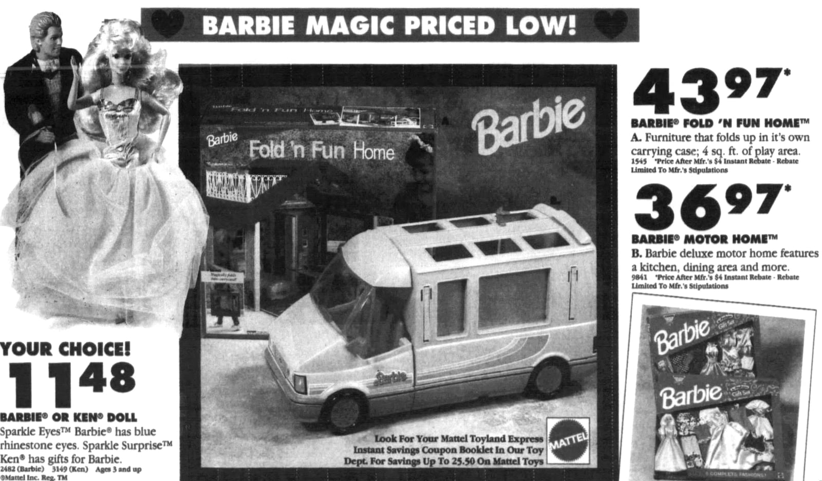 Barbie motor home and Fold n' Fun home ad from the 1990s. DAYTON DAILY NEWS ARCHIVES