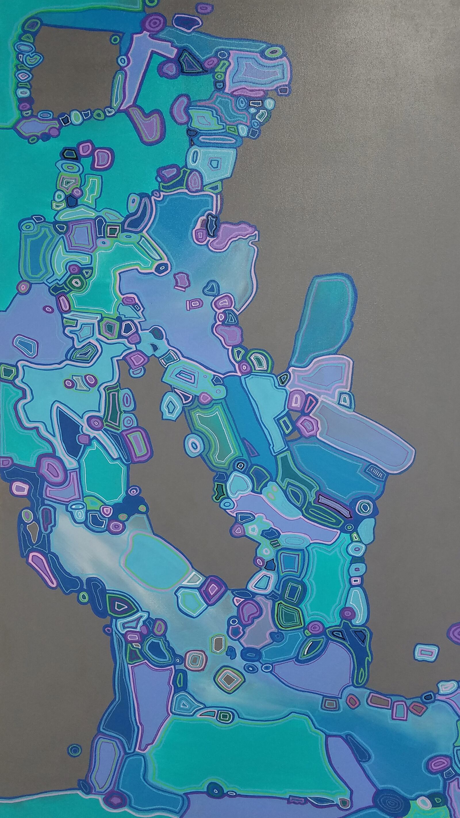 Mikee Huber, "Opal Fields," 2020, 24 x 48 in. $750. Entry in Dayton's Art in the City contest in 2020.