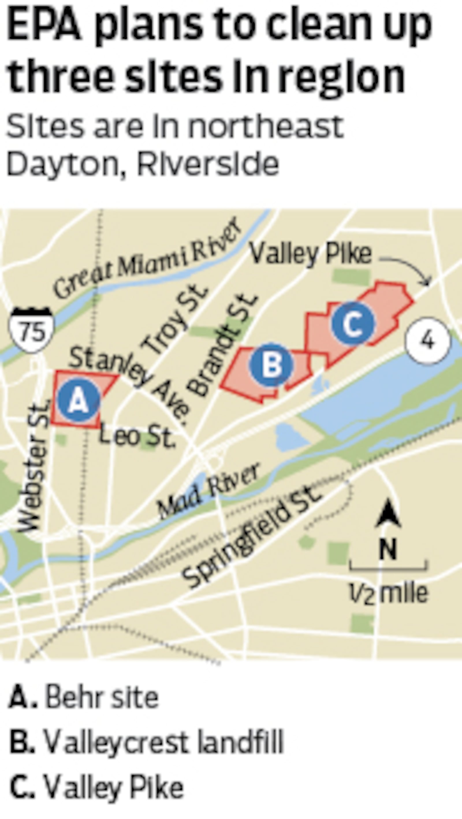 A map of the EPA cleanup sites. By Mark Freistedt