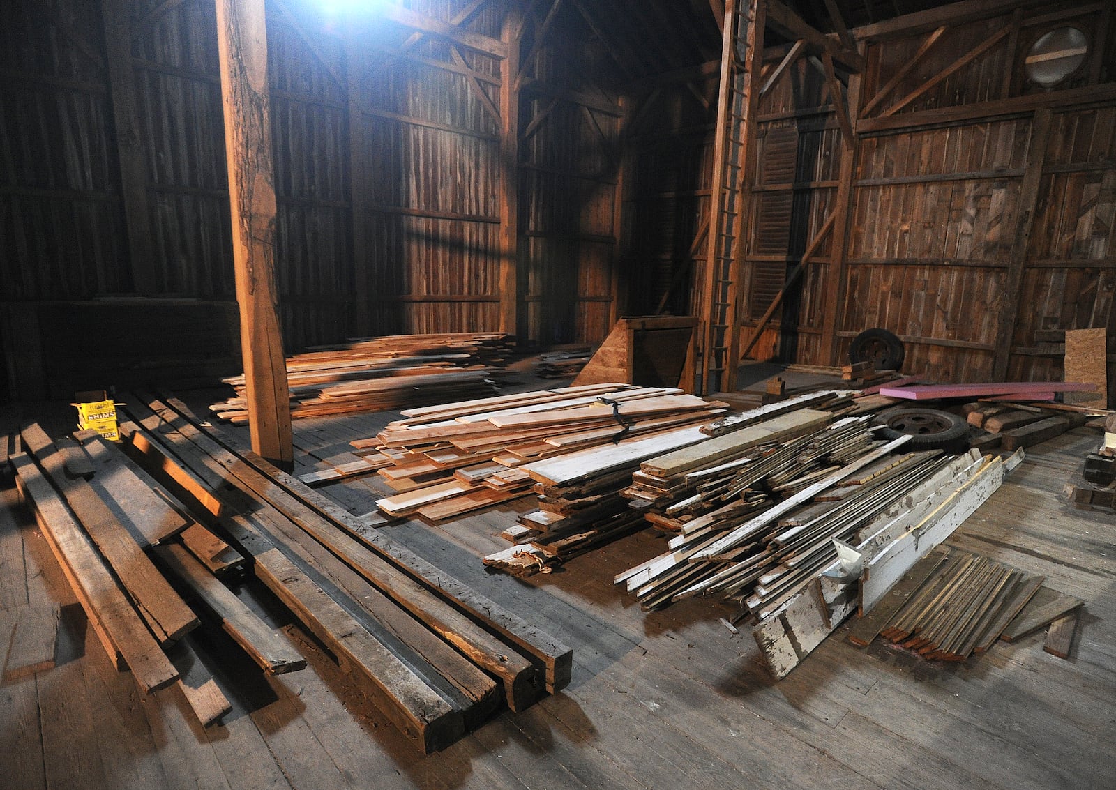 Inside The Bicentennial Barn on Bellefontaine Road in Huber Height. MARSHALL GORBY\STAFF