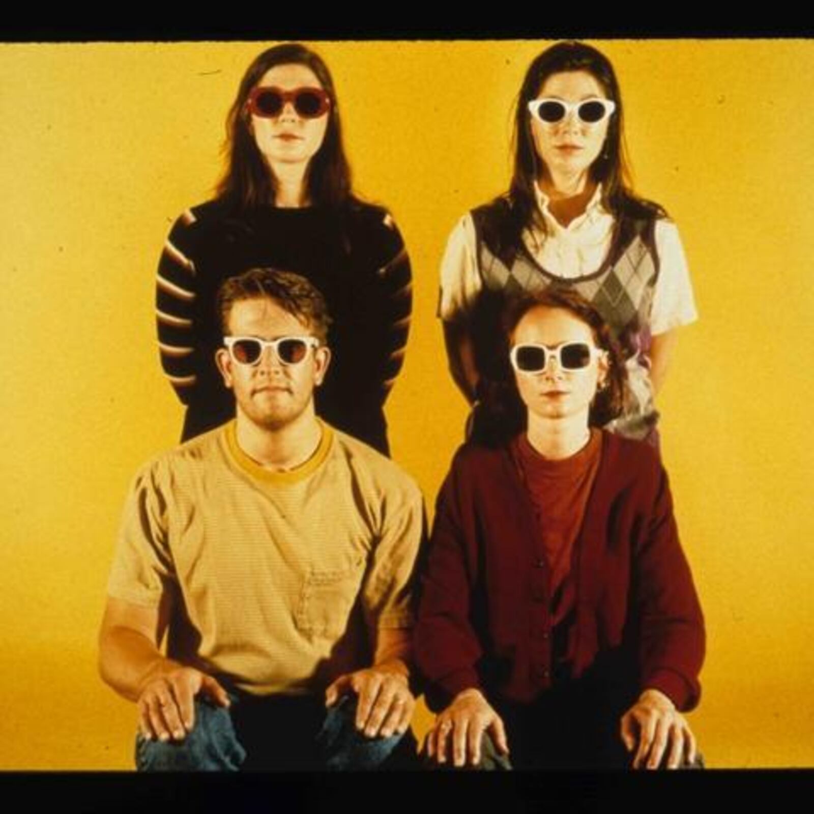 The Breeders in 1993, when the band made a big splash: (Back row) the Deal sisters, (front row) Jim Macpherson and Josephine Wiggs. CONTRIBUTED