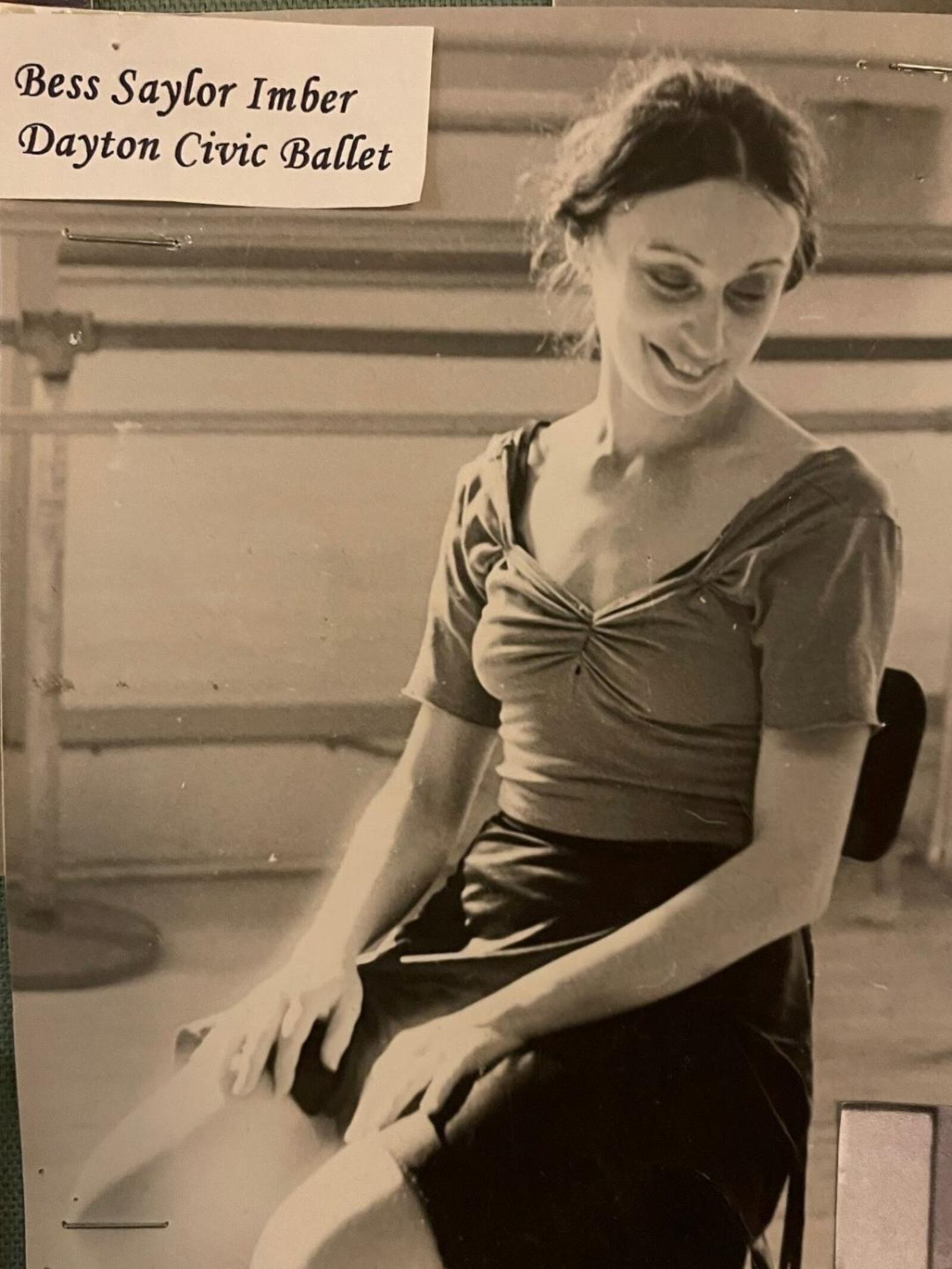 An archival photo of Bess Saylor Imber, who studied at the Schwarz School of Dance and became a member of Dayton Civic Ballet, which is now Dayton Ballet. In addition to being a principal dancer, she served as teacher and choreographer, particularly becoming the first artistic director of Dayton Ballet II in 1980.