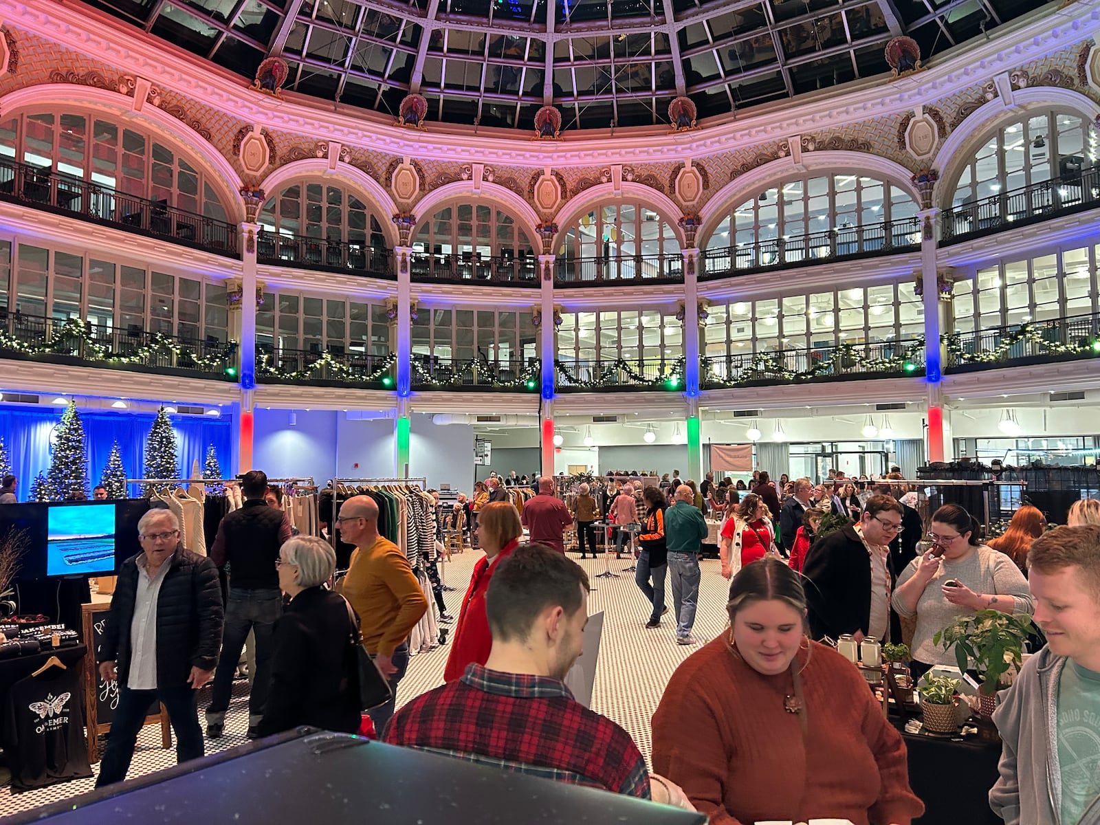 The holiday season brought swarms of people to the renovated Arcade in downtown Dayton, whether for public gatherings like Holly Days or private bookings of the rotunda and other spaces. JEREMY P. KELLEY / STAFF