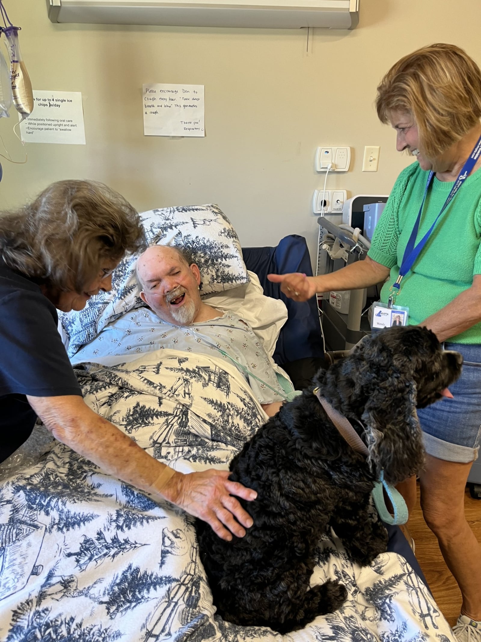 Therapy animal CoCo brings smiles to the faces of residents at Austin Trace Health and Rehabilitation. CONTRIBUTED