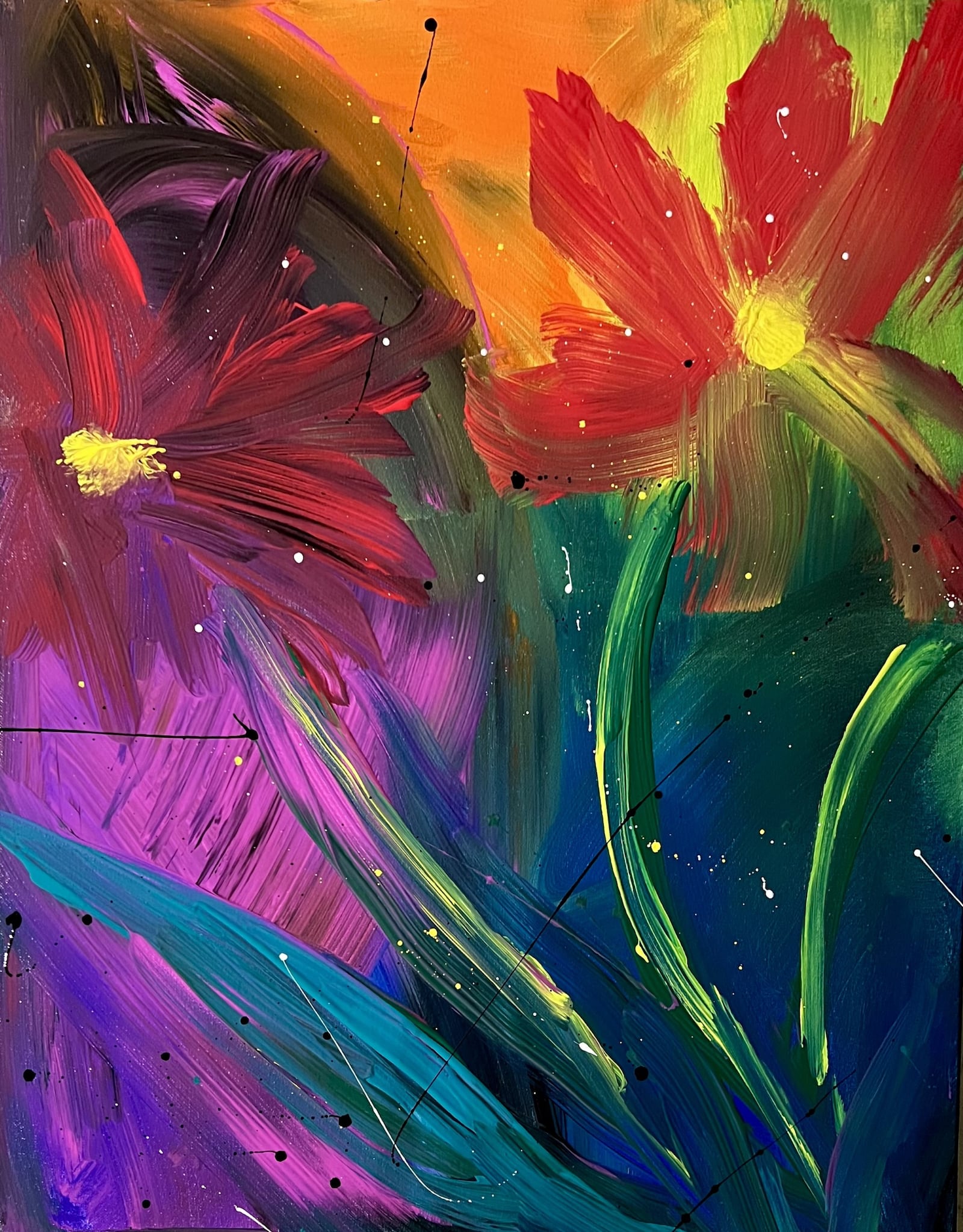 A Piece entitled "Wild Flowers" painted by Michael W. Surber