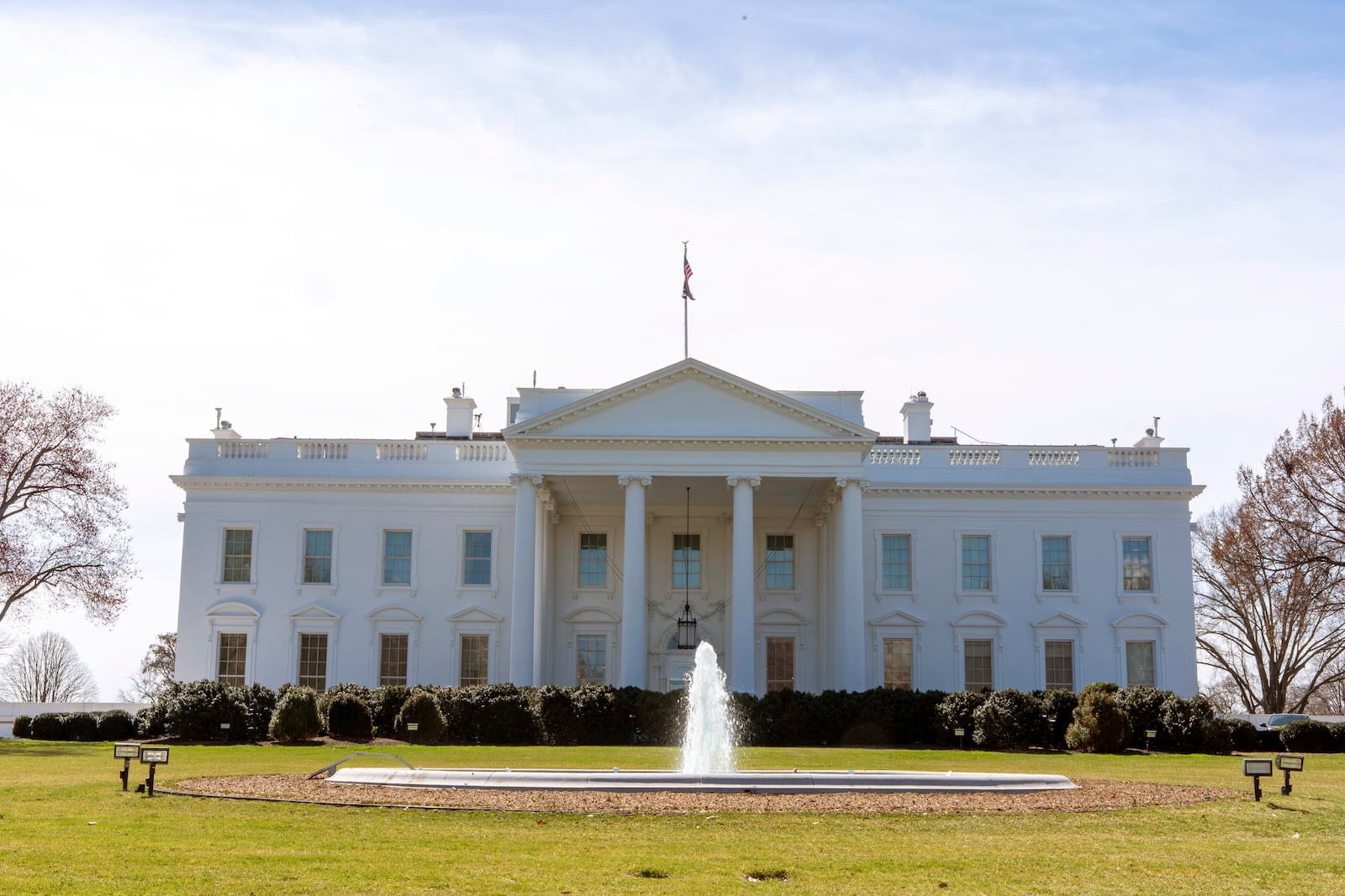 The White House is seen Monday, March 10, 2025, in Washington. (AP Photo/Alex Brandon)