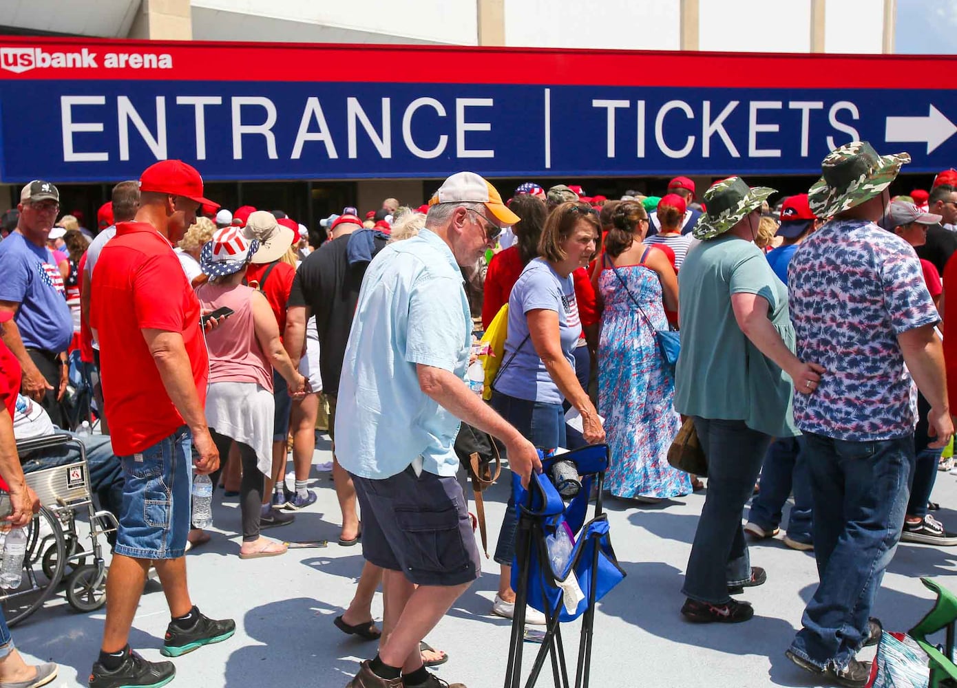 PHOTOS Crowd arrives for President Donald Trump rally in Cincinnati