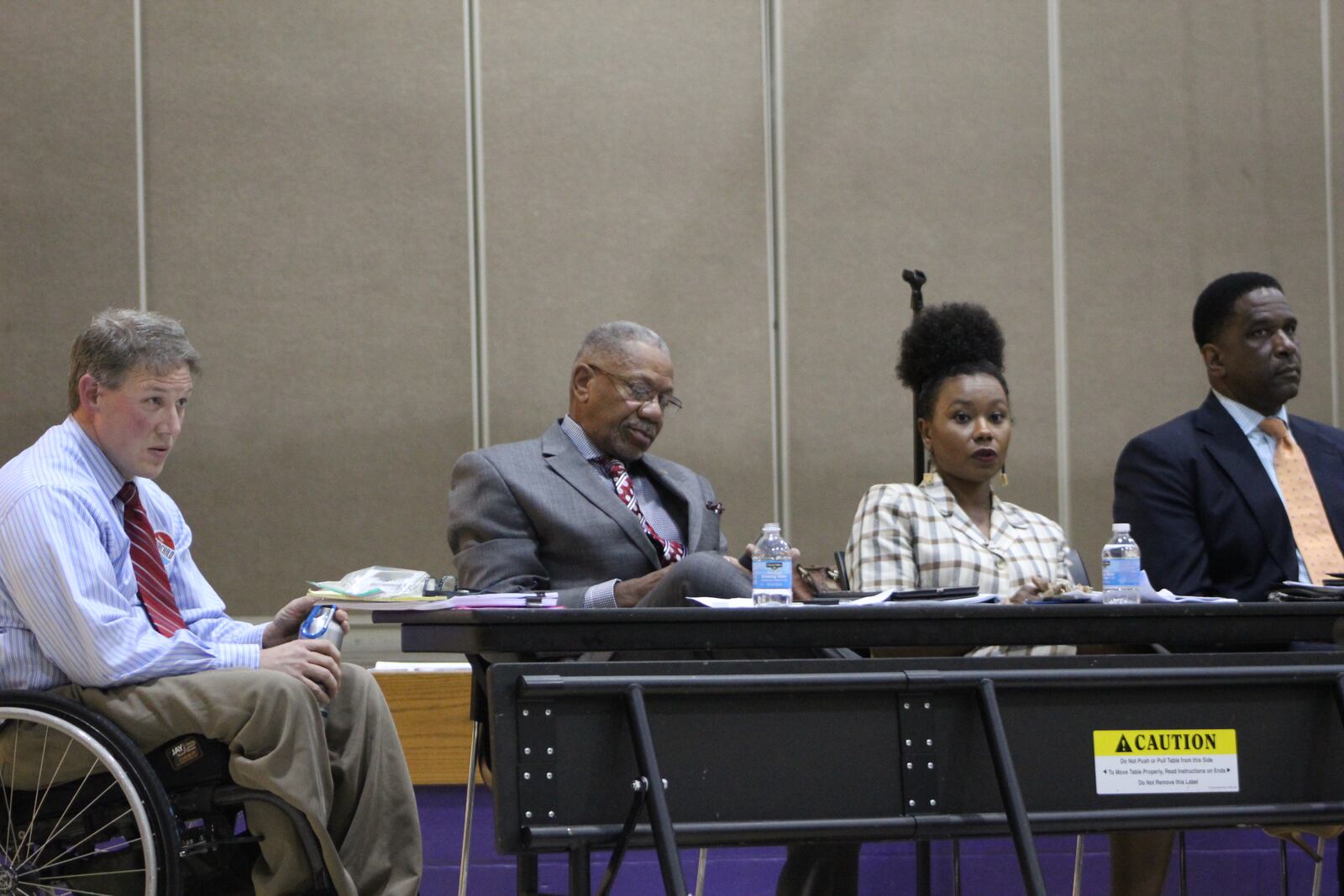 The candidates in the Dayton City Commission race attended a candidate forum earlier this week. From left, Darryl Fairchild, Jeff Mims Jr., Shenise Turner-Sloss and Joey Williams. CORNELIUS FROLIK / STAFF