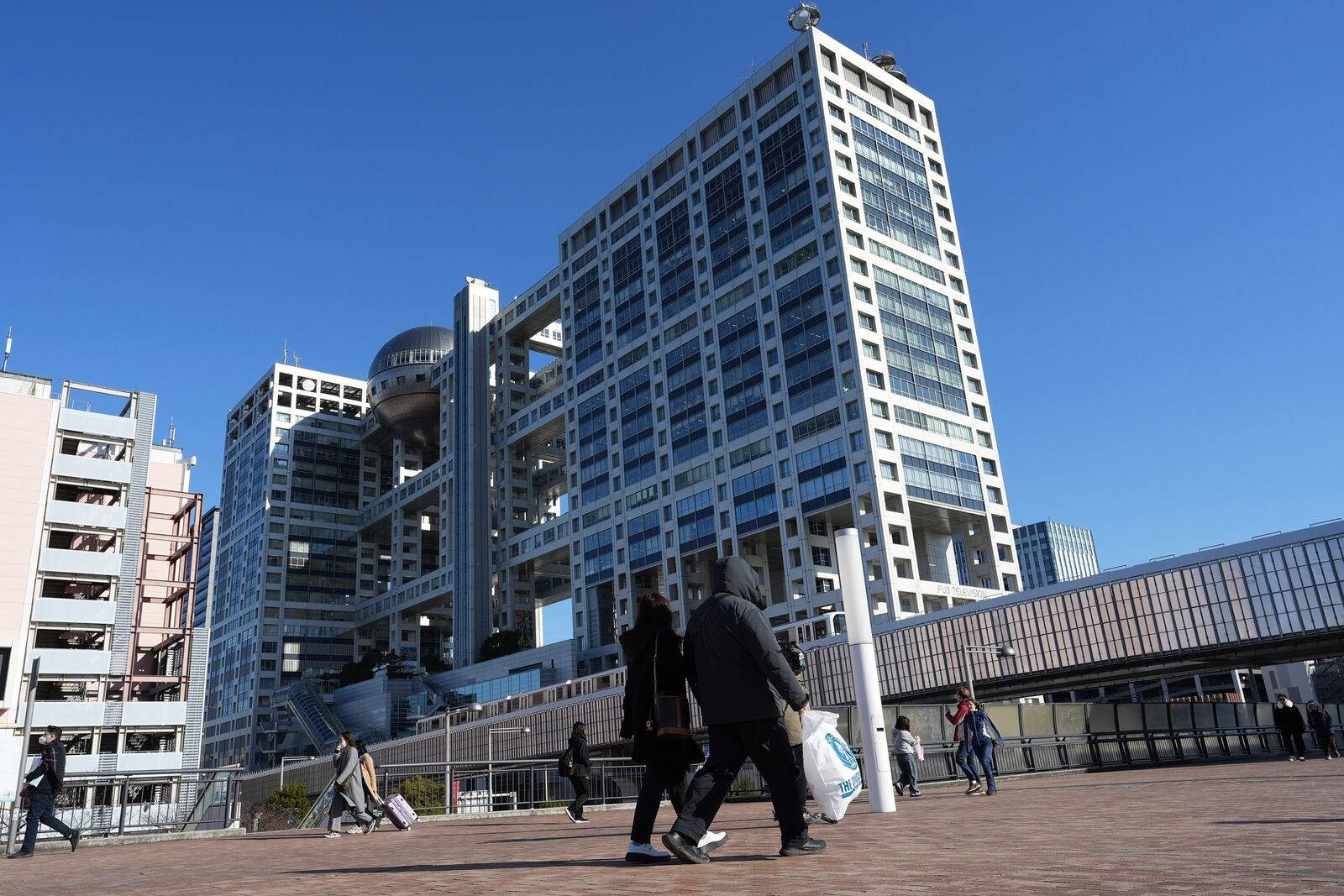 Fuji Television headquarter building is seen Friday, Jan. 17, 2025, in Tokyo. (AP Photo/Eugene Hoshiko)