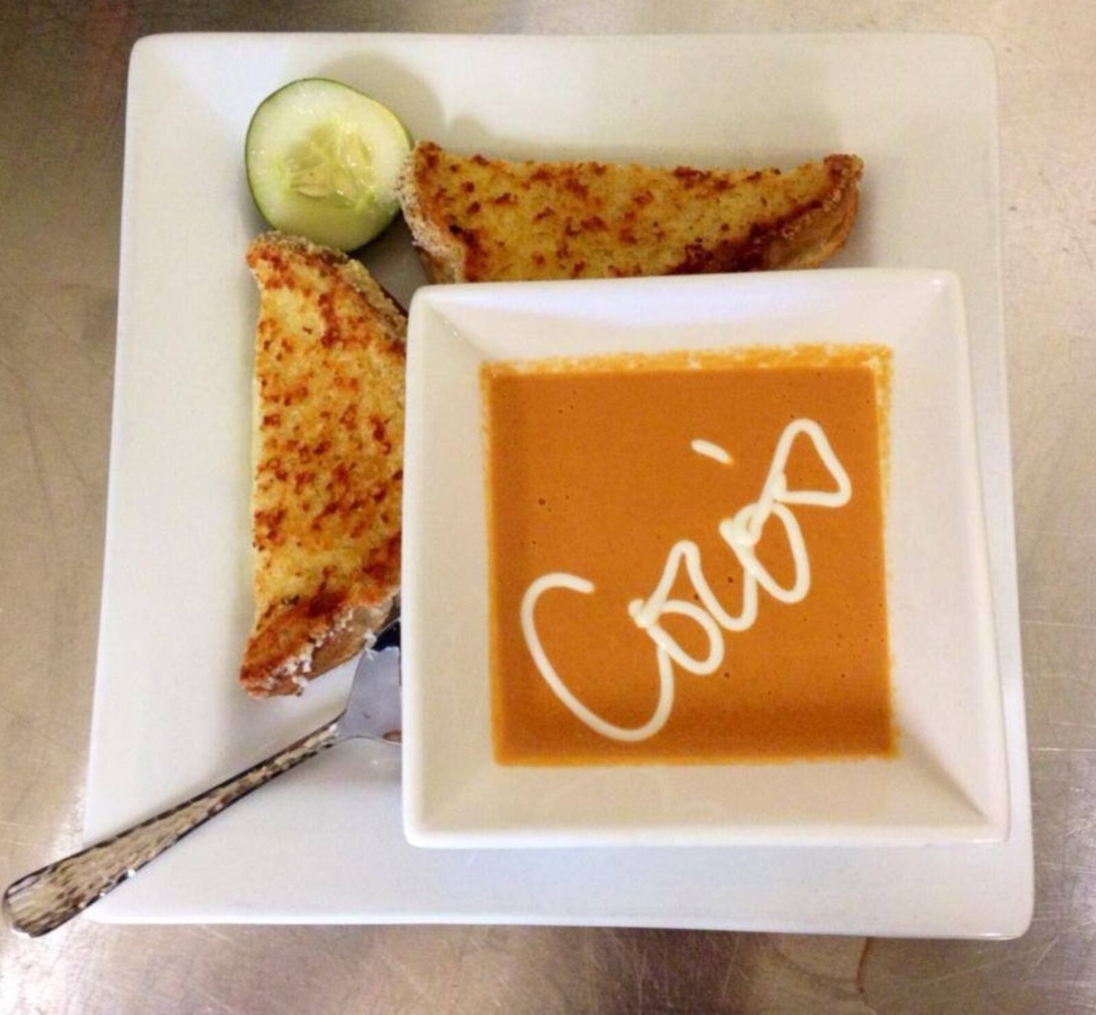 The Italian Grilled Cheese and Tomato Bisque at Coco’s Bistro, located at 250 Warren St. in Dayton. Submitted photo