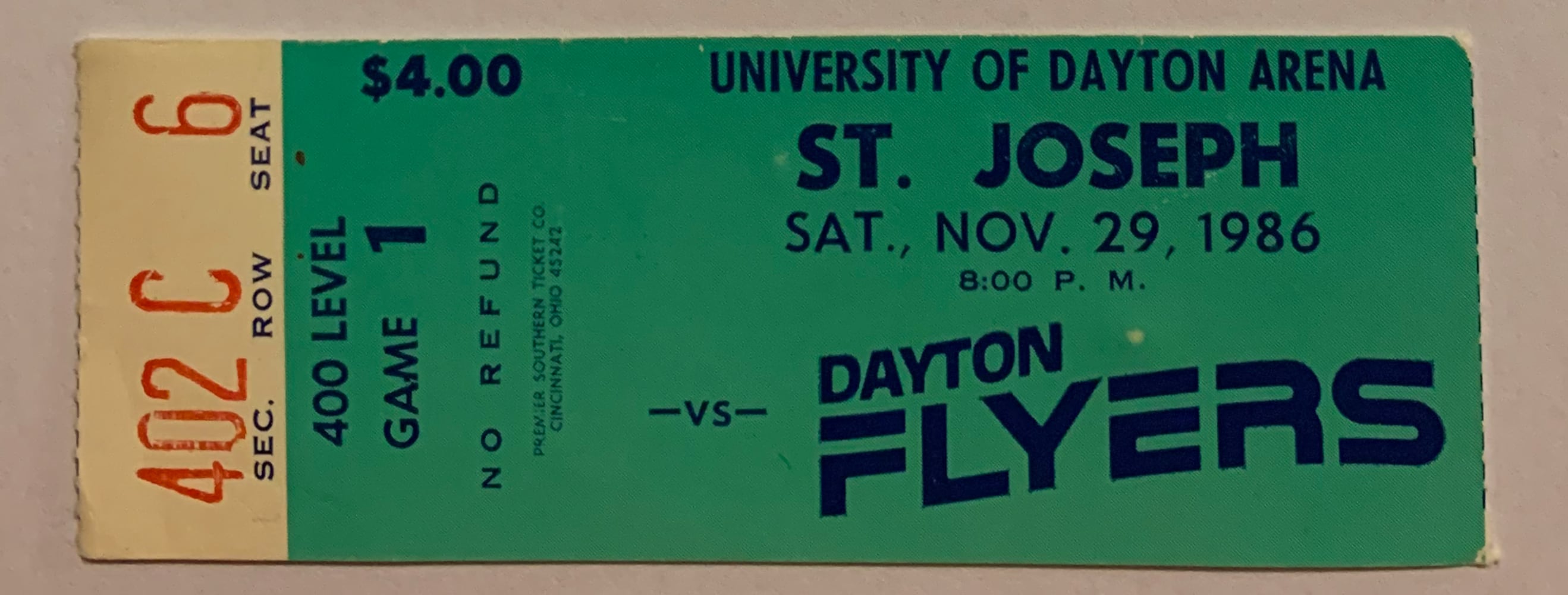 Dayton Flyers ticket stubs