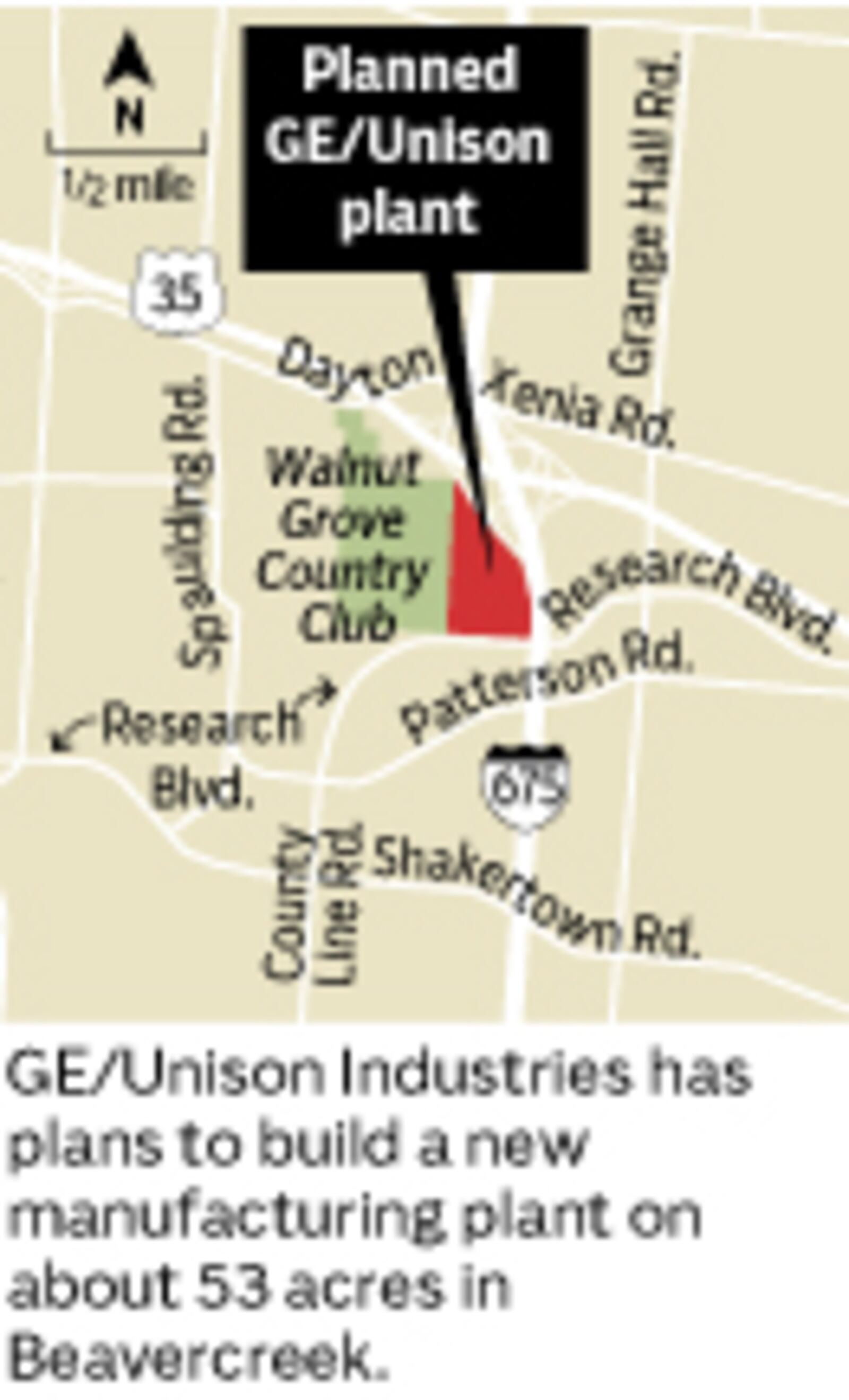 Unison Industries is interested in acquiring 53 acres of land in Beavercreek. 