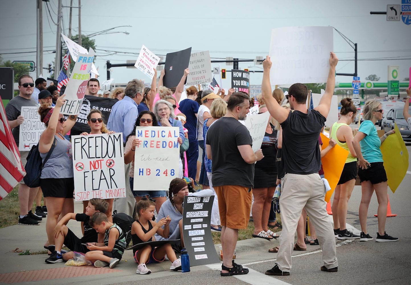 PHOTOS: COVID vaccine protest at Kettering Health