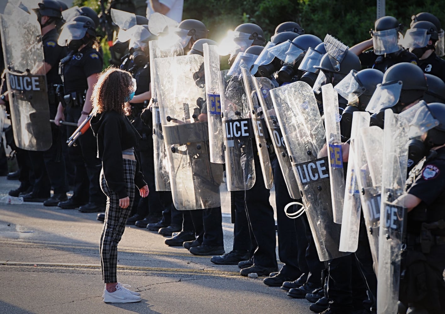 PHOTOS: Protesters, police clash Saturday night in downtown Dayton