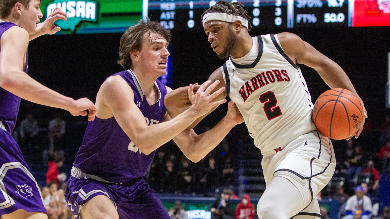 Wayne senior Juan Cranford Jr. tries to get to the basket Sunday against Cincinnati Elder in a Division I district final at Cintas Center. Jeff Gilbert/CONTRIBUTED