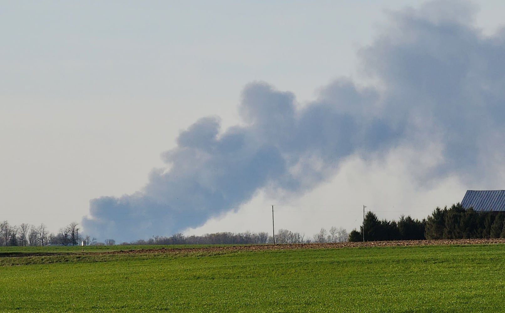 Smoke rises from industrial fire in Richmond Indiana