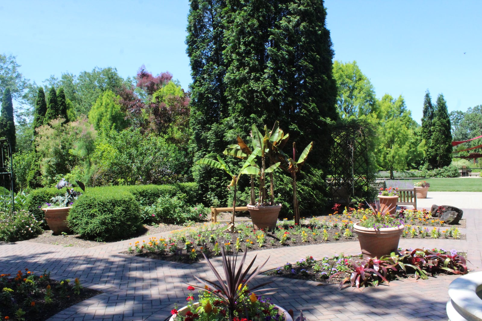 Parts one of the dayton area favorite parks suffered damage described as minor to extraordinary during the Memorial Day tornadoes. Wegerzyn Garden MetroPark’s formal gardens suffered relatively minor damage during the tornadoes.  Trees on the edge of the gardens were damaged and debris had to be removed from some of the beds.  Wegerzyn MetroPark’s Children Discovery Garden, one of the park’s most popular features,  was not damaged.  Photo: Amelia Robinson