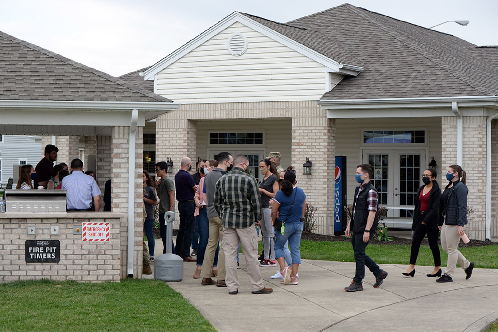 Residents and 88th Security Forces Squadron members attend the “Coffee with a Cop” outreach April 9 at Wright-Patterson Air Force Base. U.S. AIR FORCE PHOTO/TY GREENLEES