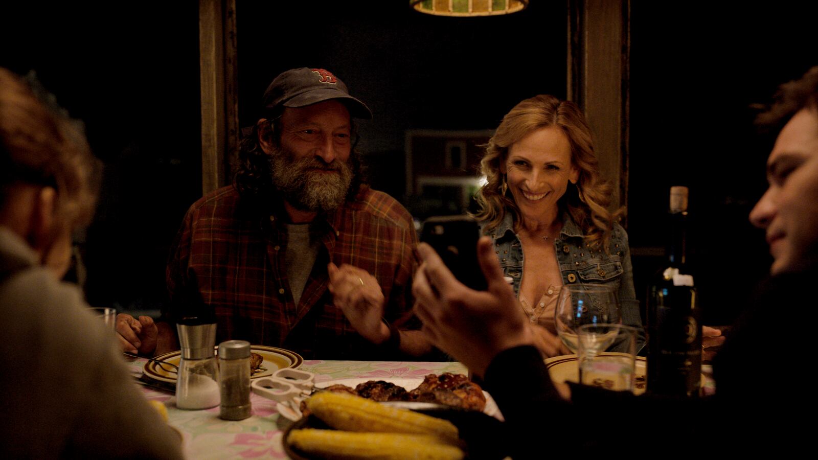 This image released by Apple TV+ shows Troy Kotsur, left, and Marlee Matlin in a scene from "CODA." (Apple TV+ via AP)