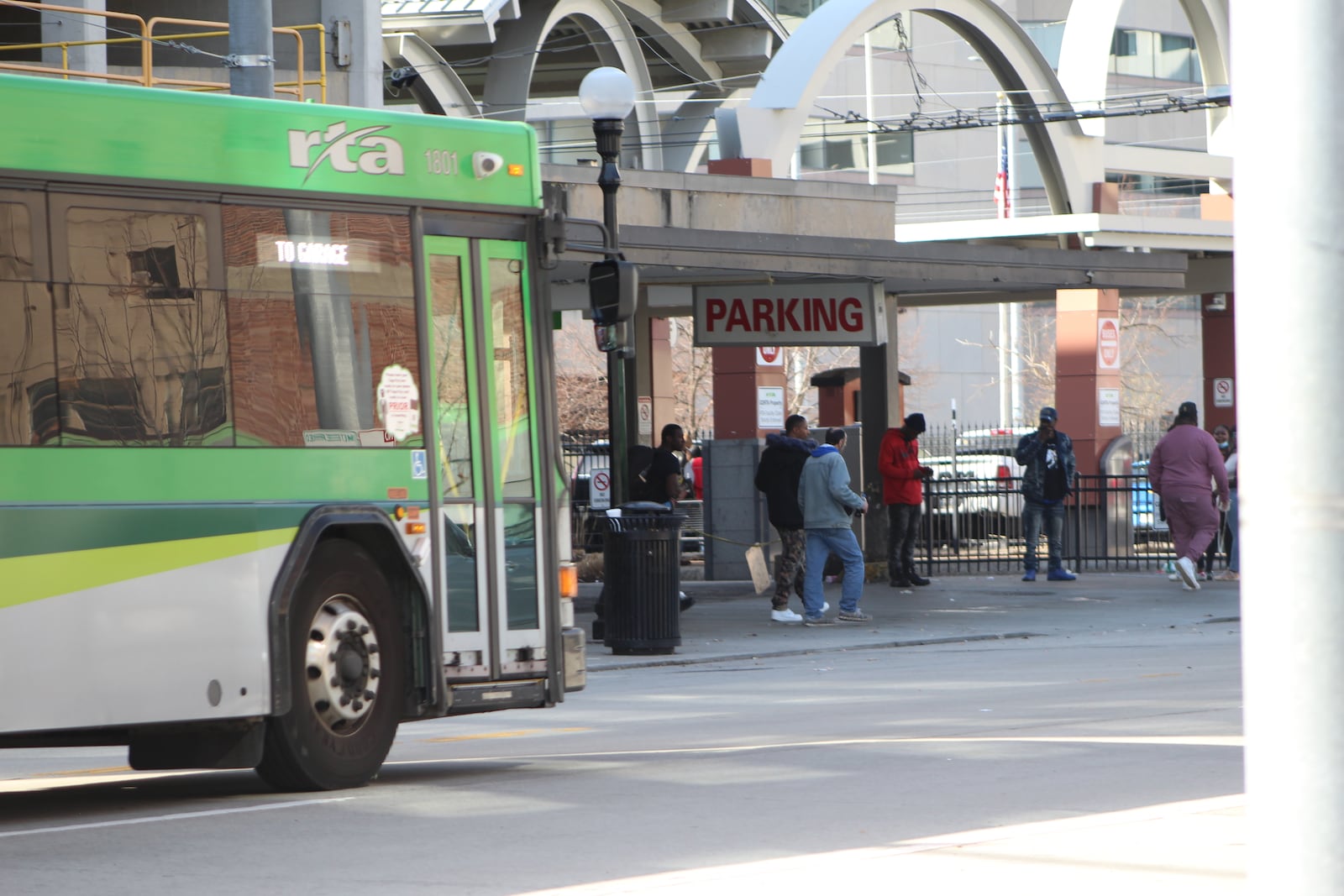 A Greater Dayton Regional Transit Authority bus travels north on Jefferson Street on its way to Wright Stop Plaza, the downtown transit center. CORNELIUS FROLIK / STAFF