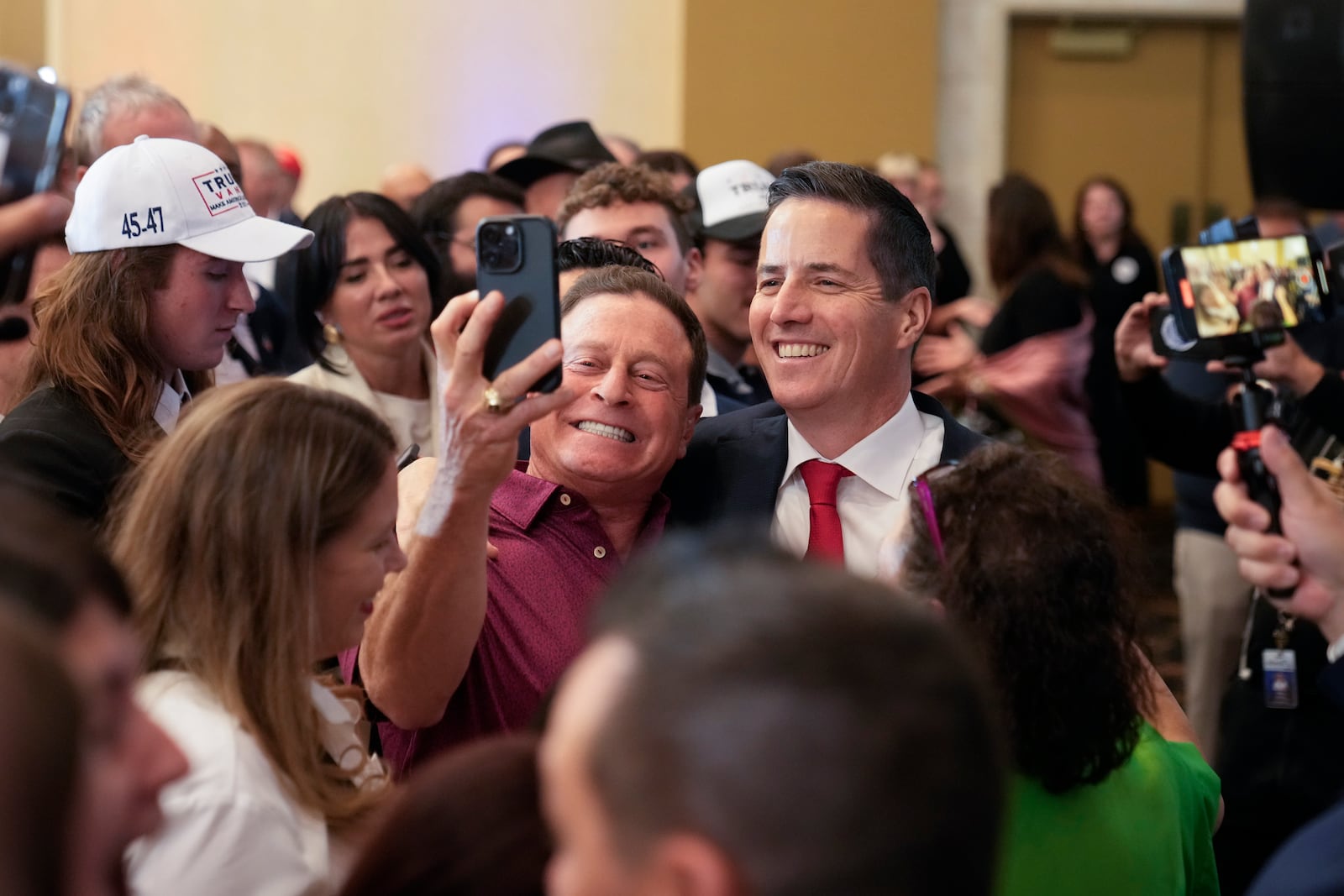 Ohio Republican Senate candidate Bernie Moreno during a watch party on election night, Tuesday, Nov. 5, 2024, in Westlake, Ohio. (AP Photo/Sue Ogrocki)