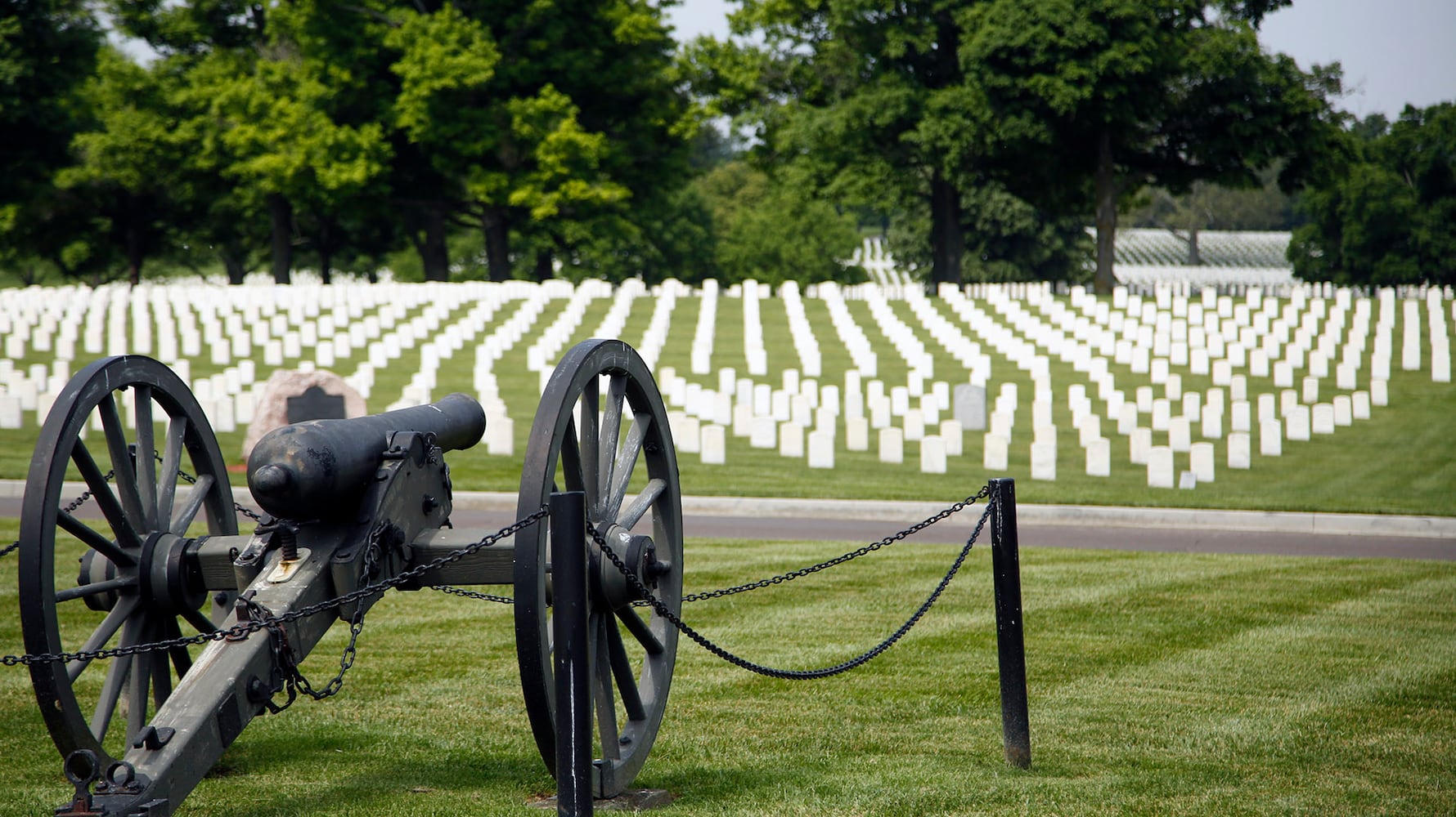 A drone's-eye view of the beautiful and somber Dayton National Cemetery