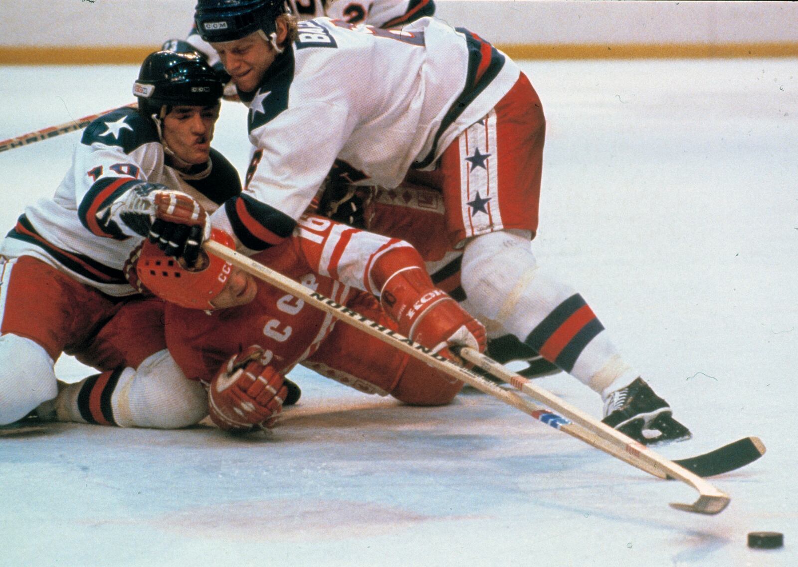 FILE - Team USA plays against Team USSR in the men's semi-finals Olympic hockey game during the XIII Winter Olympic Games at Lake Placid, N.Y., Feb. 22, 1980. (AP Photo)