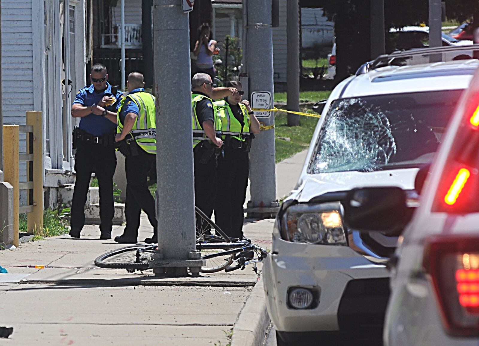 A bicyclist involved in a crash on Wayne Avenue near Anderson Street &#65279;in Dayton on Wednesday, June 6, 2018, has died, according to Dayton s police chief. MARSHALL GORBY / STAFF