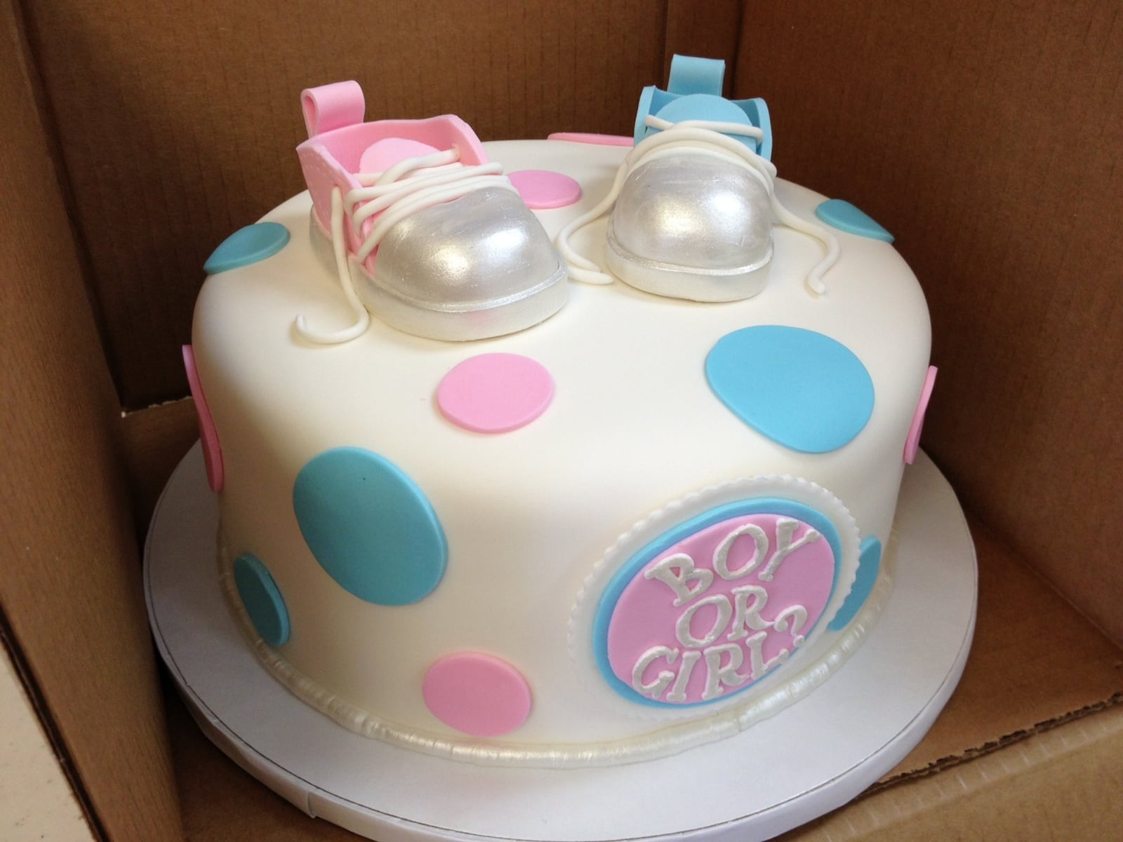 The Cakery in Dayton made this gender reveal cake. CONTRIBUTED