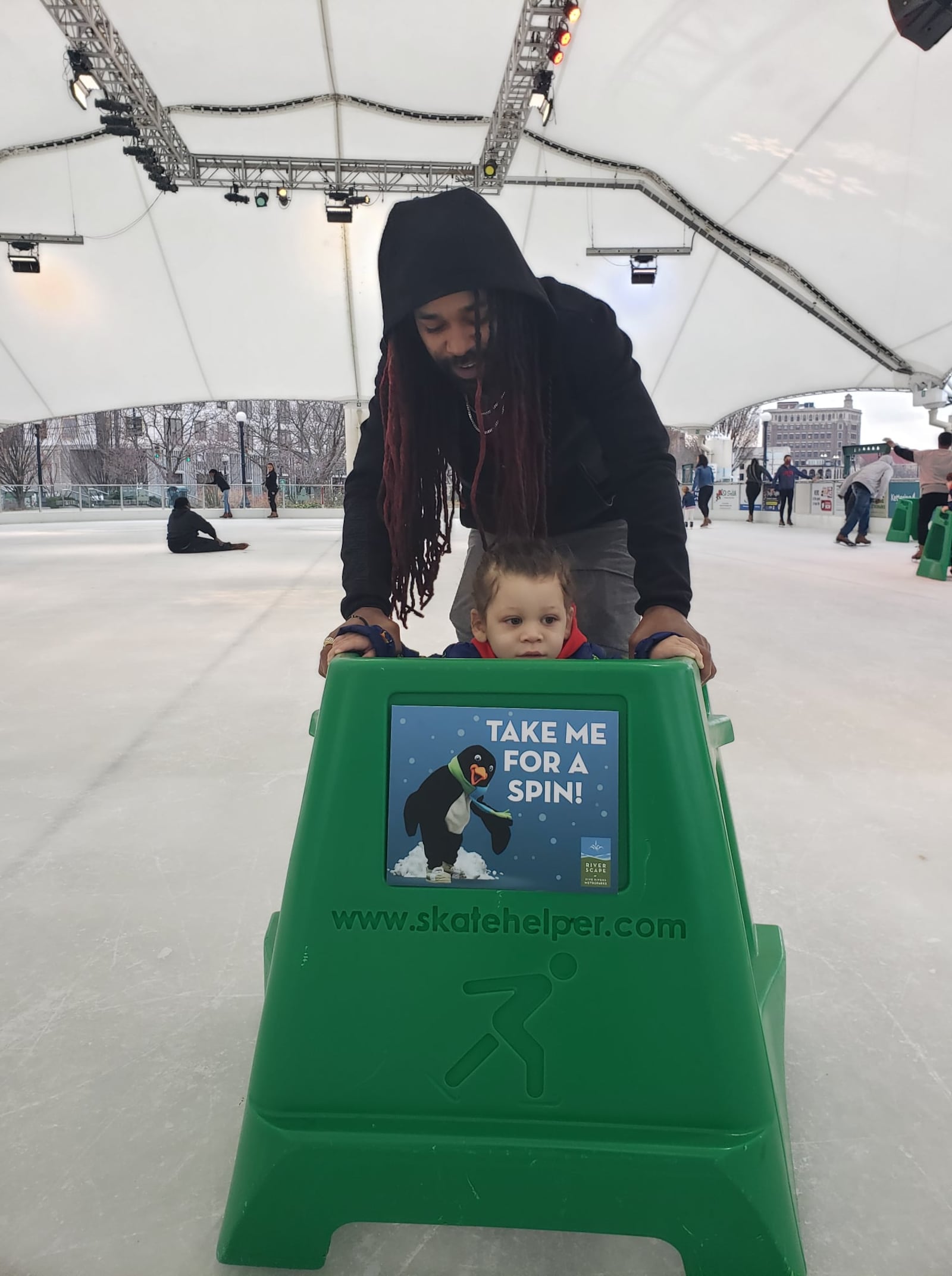 The MetroParks Ice Rink at RiverScape offers fun for all ages. CONTRIBUTED