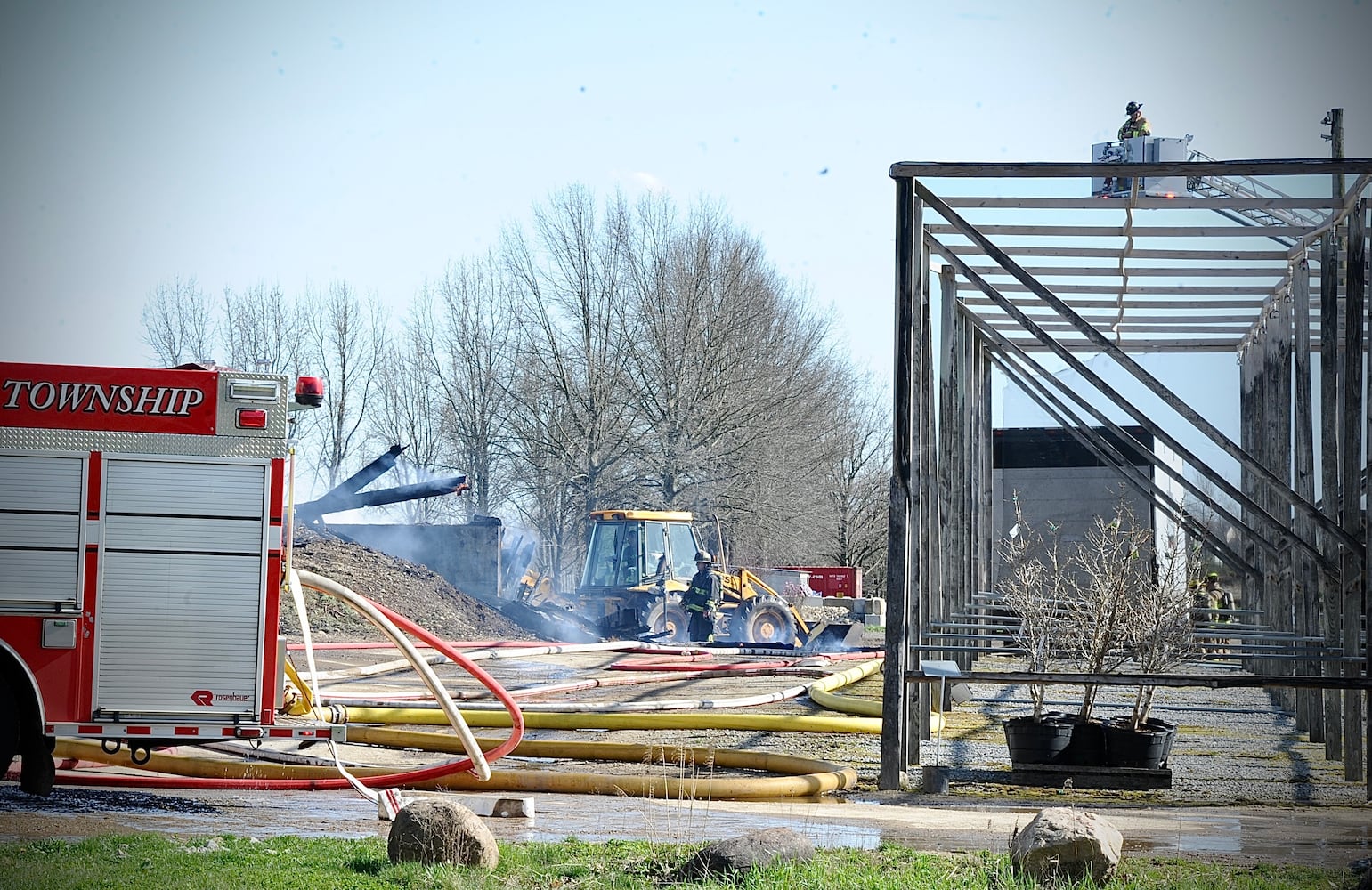 100-year-old barn burns at Siebenthaler’s Garden Center in Beavercreek Twp.