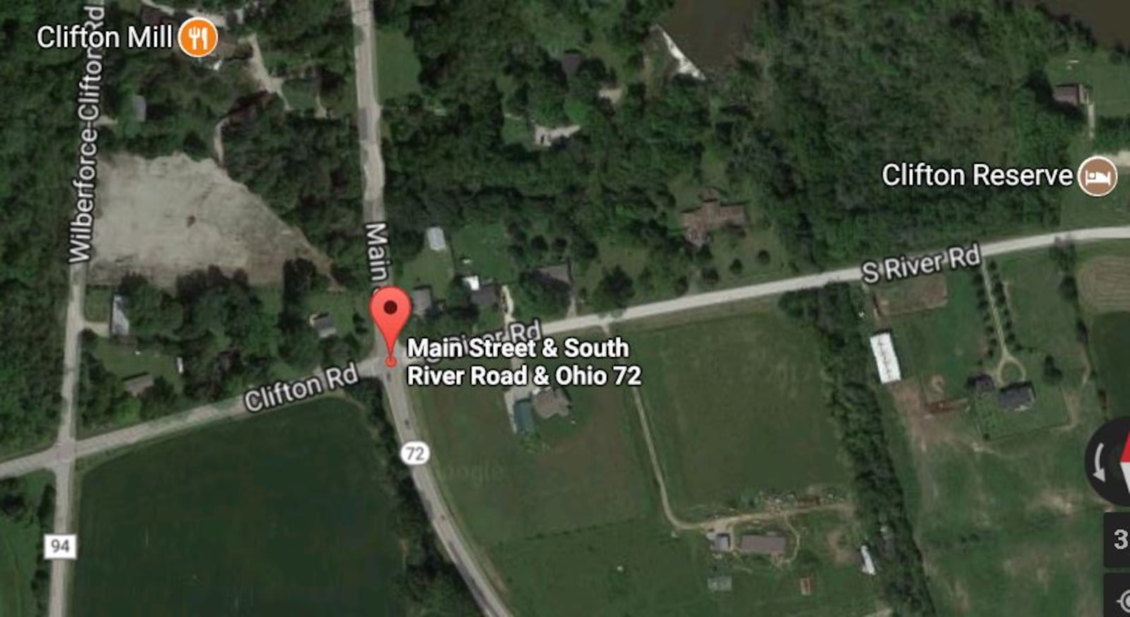 S.R. 72 and S. River Rd. in Miami Twp. in Greene County. A three vehicle crash is reported. Google Map