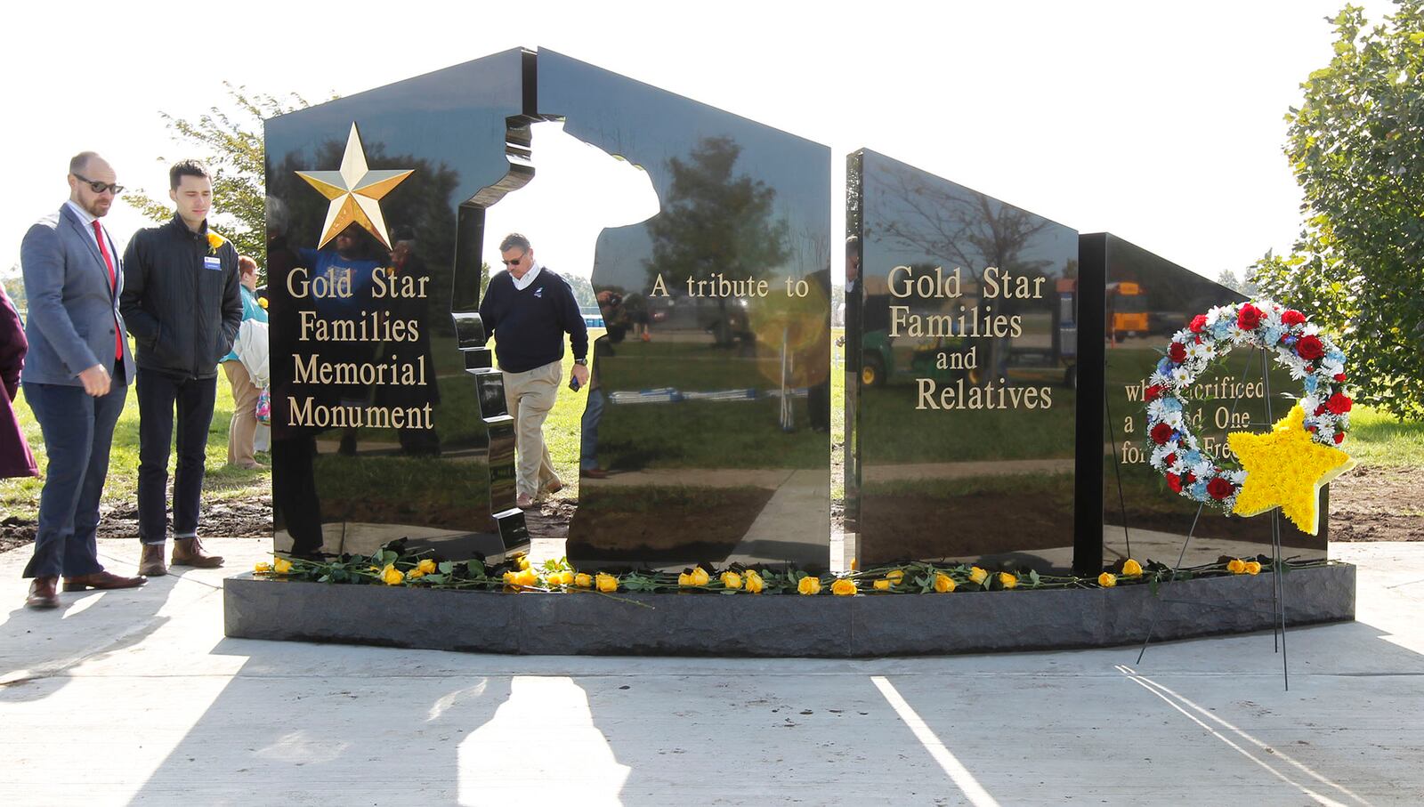 Gold Star families,  those who have lost a son or daughter in combat, were guests of honor at the National Museum of the U.S. Air Force on Tuesday where a new Gold Star Families Memorial Monument was unveiled.  This was the 50th such memorial monument of its kind to be installed in the U.S.   TY GREENLEES / STAFF