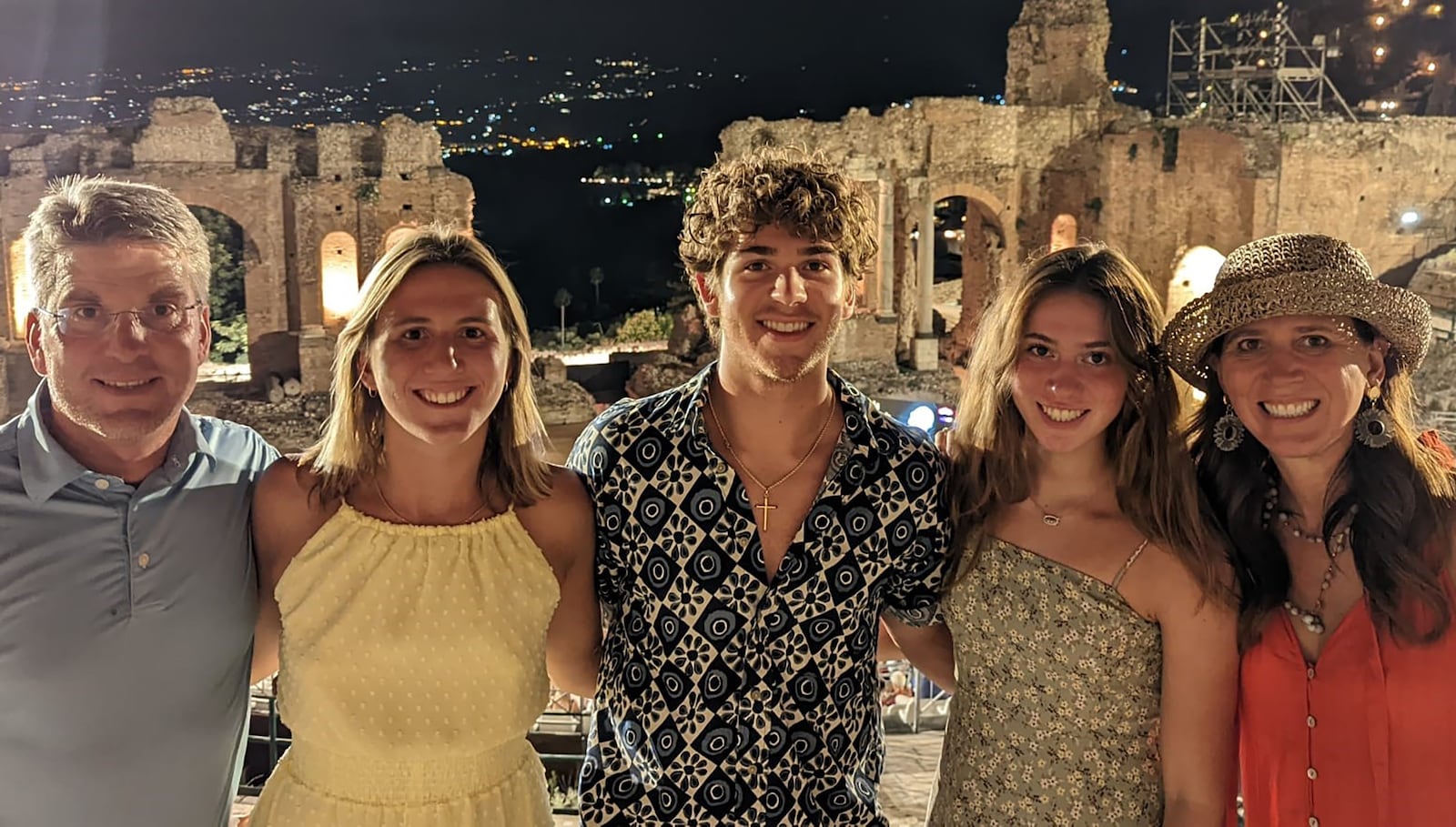 Russell (L) with his family on a recent vacation L-R Russell, daughter Vivian, son Vito, daughter Josephine and wife Maria.