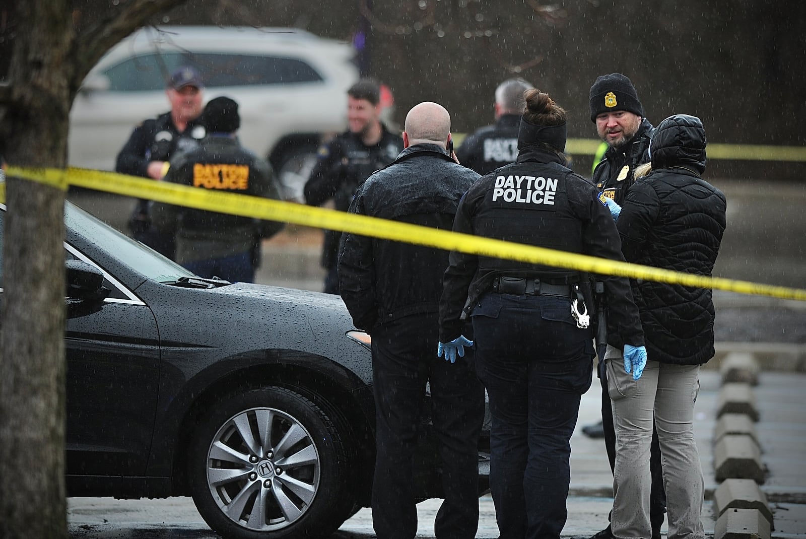 Dayton Police on the scene at a fatal, shooting Friday, Jan. 12, 2024, at the greater Dayton recreation center at Roosevelt Commons on Third Street. MARSHALL GORBY\STAFF