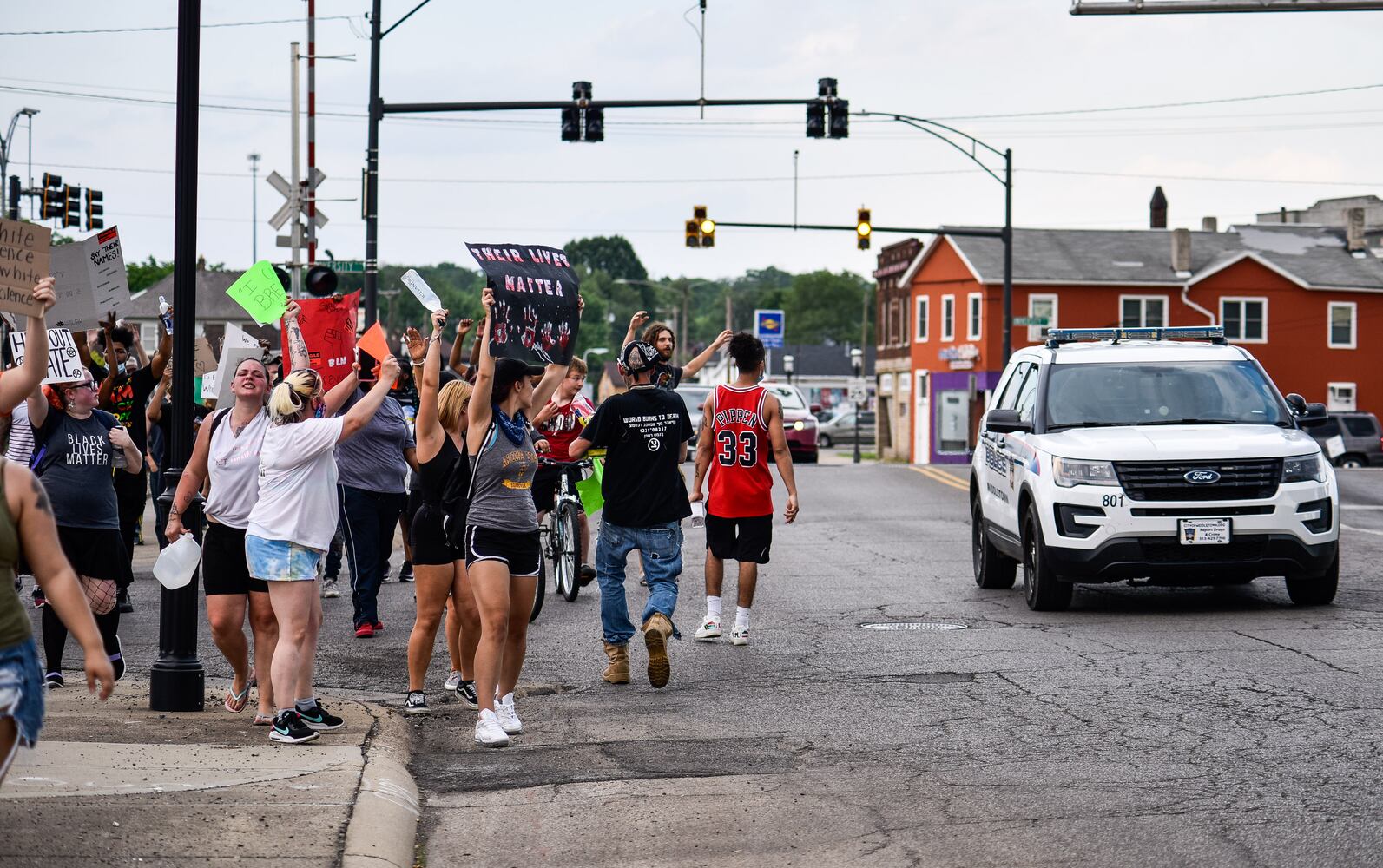 Crowd gathers for peaceful protest and march in Middletown