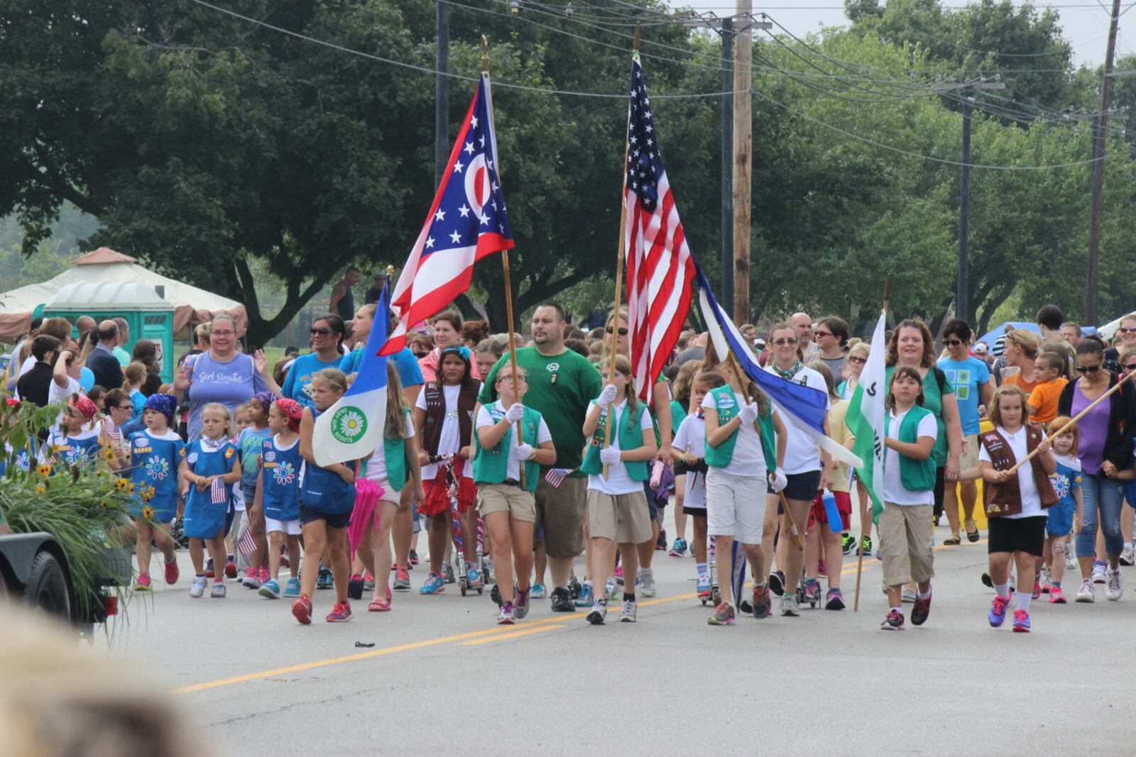 Far Hills Avenue was lined with people watching the Holiday At Home Parade Monday, Sept. 1 in Kettering. Chuck Hamlin \ Staff