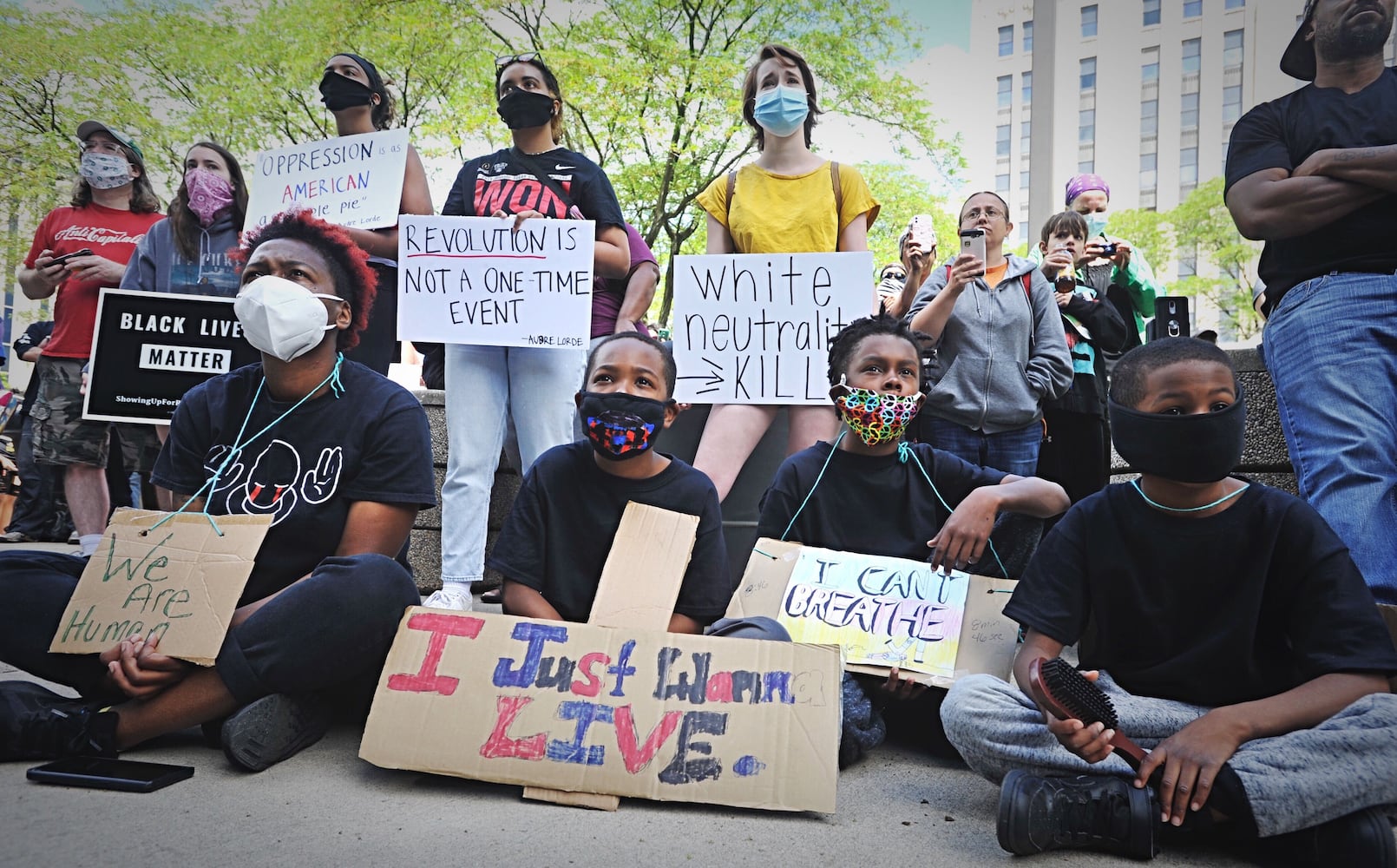 PHOTOS: Hundreds gather for protest in Dayton