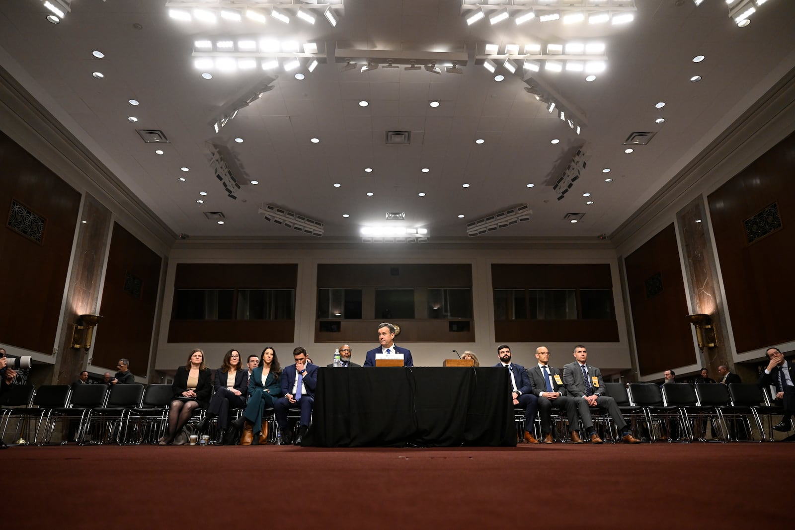 John Ratcliffe, President-elect Donald Trump's choice to be the Director of the Central Intelligence Agency, appears before the Senate Intelligence Committee for his confirmation hearing, at the Capitol in Washington, Wednesday, Jan. 15, 2025. (AP Photo/John McDonnell)