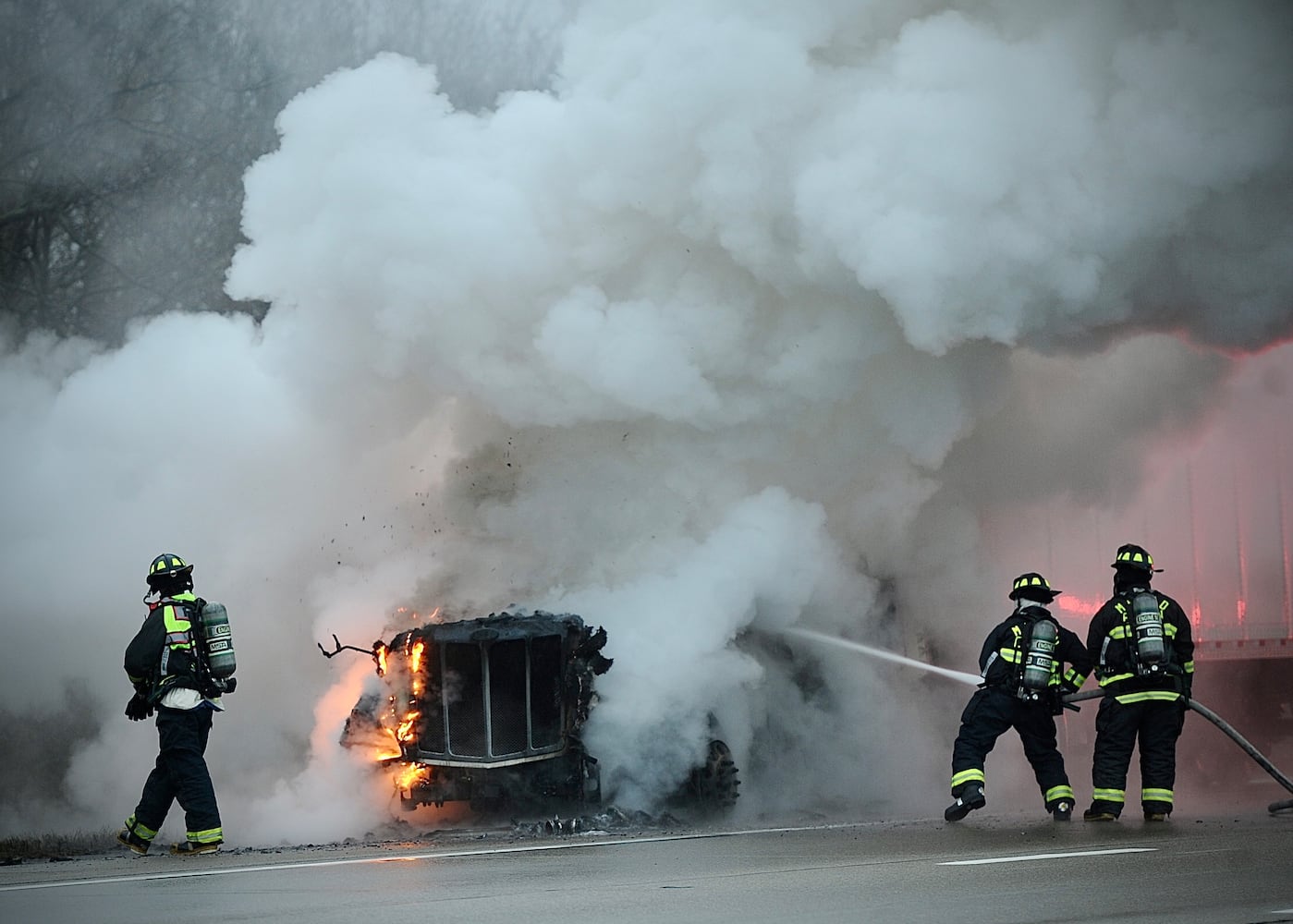 Clark semi fire