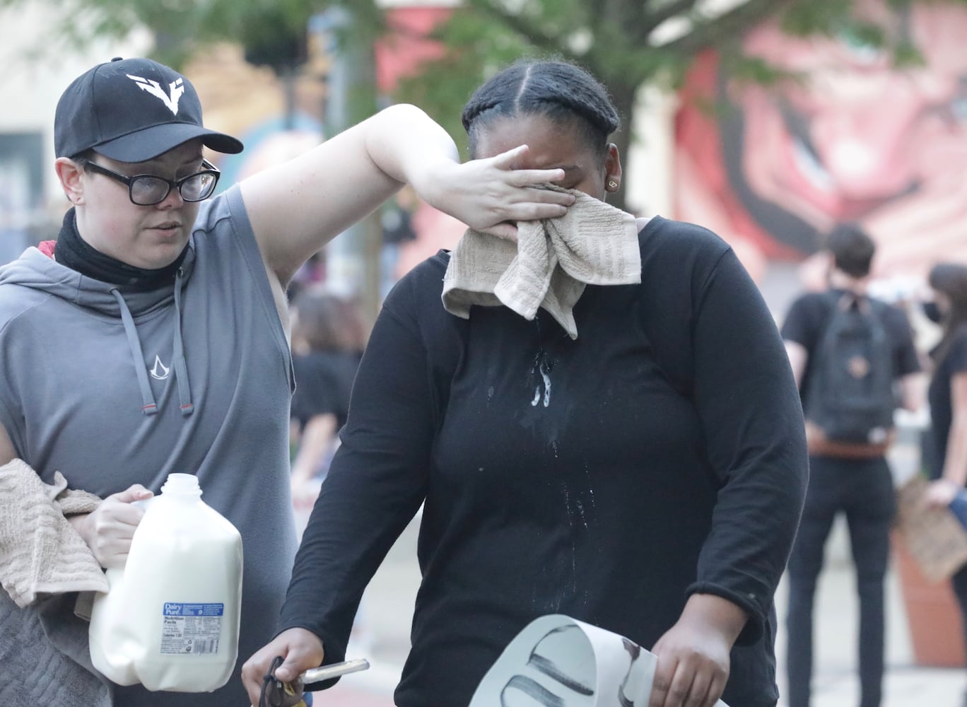 PHOTOS: Protesters, police clash Saturday night in downtown Dayton