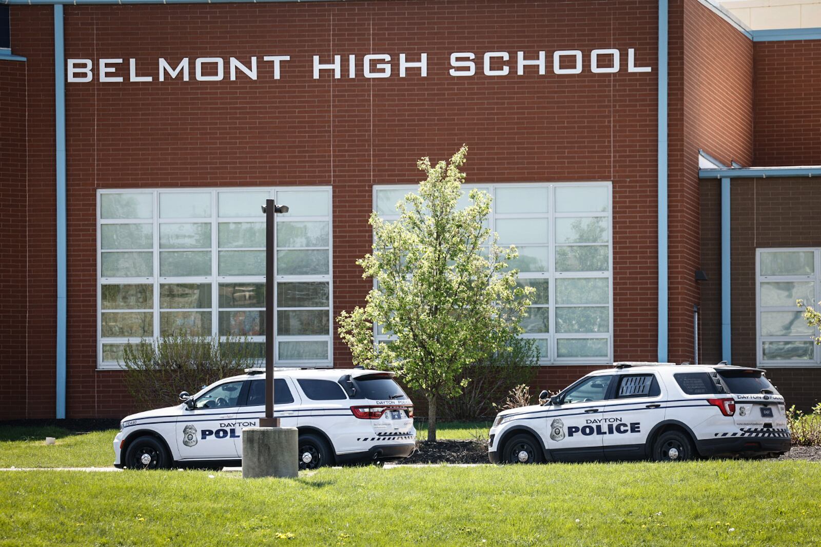 Students and staff were ordered to shelter in place Wednesday, April 19, 2023, at Belmont High School after a student used pepper spray during a fight that broke out among students. JIM NOELKER/STAFF