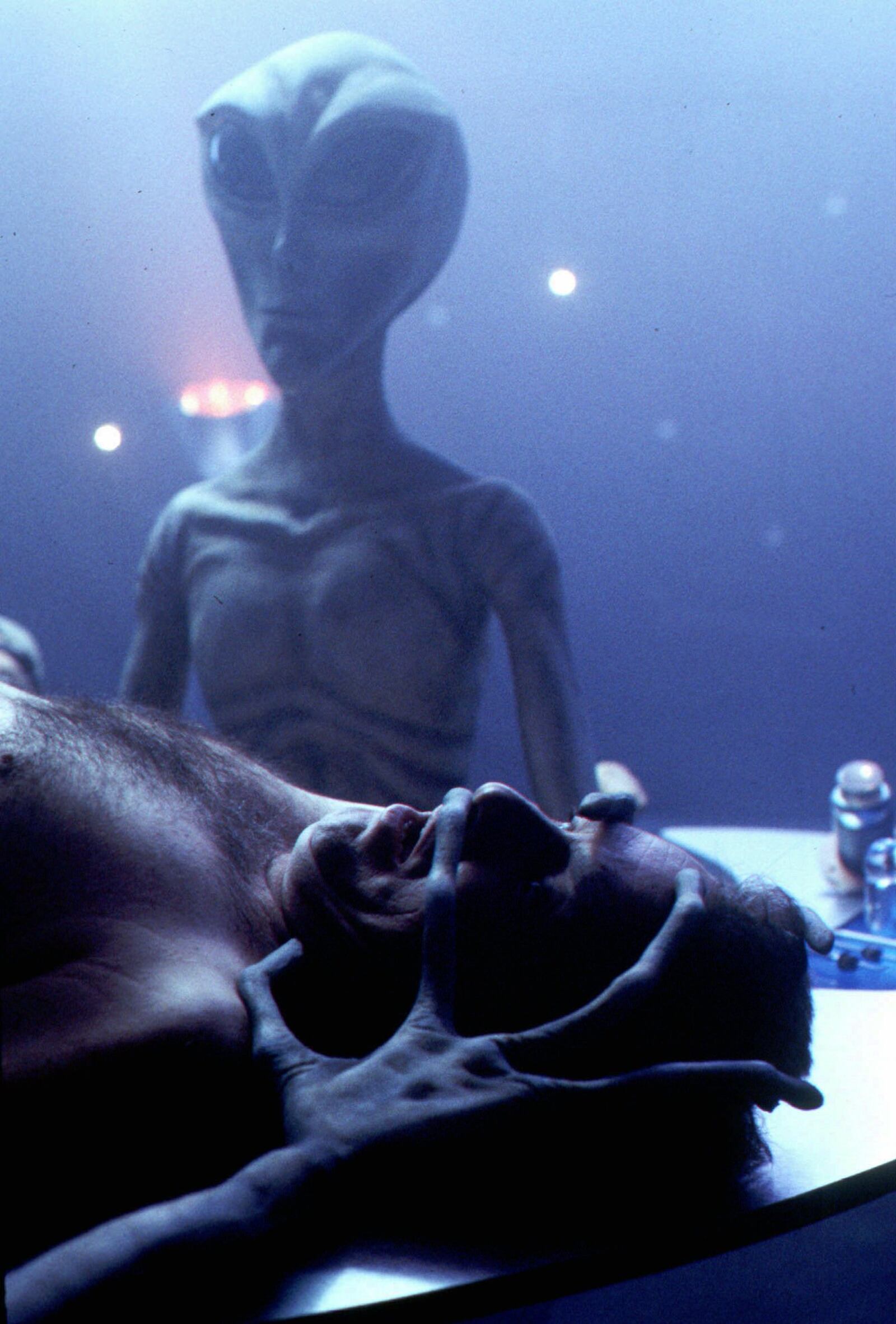 NBC128 1/19/99 CONFIRMATION: THE HARD EVIDENCE OF ALIENS AMONG US -- NBC SPECIAL -- TELECASTS: Wed., Feb. 17 (8-10 p.m. ET) -- PICTURED: PICTURED: Alien 
experiment re-enacted -- CONFIRMATION: THE HARD EVIDENCE OF ALIENS AMONG US -- 'Confirmation: The Hard Evidence Aliens Among Us?' -- An NBC 
two-hour special based on Whitley Strieber's (also the author of 'Communion') best-selling book published by St. Martins Press, the controversial and disturbing 
production explores evidence that the planet Earth has been visited by UFOs and alien beings but that evidence is subjected to tough scientific analysis in the special.
Highlighting the unique presentation will be the first time that an alleged alien-implant has ever been removed on-camera and viewers will also see - for the first time - 
controversial visually recorded information that attests to the possibilities that we have been visited by alien spacecraft - and aliens. The special will be hosted by Robert 
Davi (FBI Agent Bailey on NBC's 'The Profiler). Are we on earth the only life forms in this entire universe or are there other beings in existence residing in other solar 
systems who are monitoring us and have gone so far as to abduct earthlings for examination? The special presents home videos of space craft, testimonials from people 
who say they've been abducted by aliens, eyewitness accounts from policemen who've witnessed alien craft and all of this is
balanced with the voices of scientists, therapists and even special effects experts who give viewers the 'other side' of the picture.
NBC PHOTO: Joey Del Valle